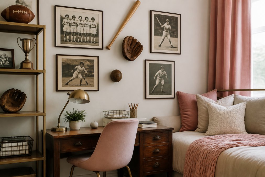 Retro Sports Decor for Women's Spaces