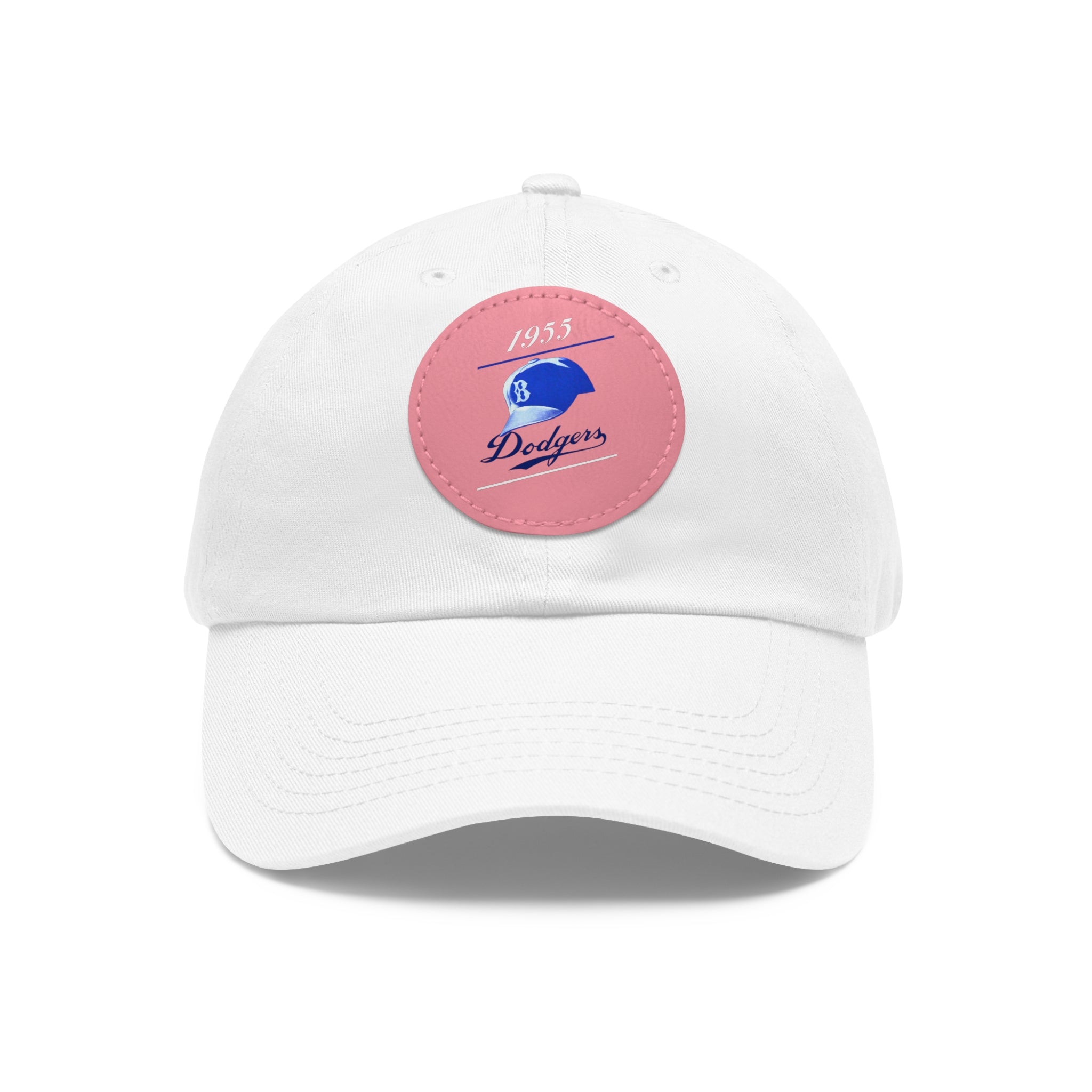 1955 Brooklyn Dodgers Baseball - Dad Hat with Leather Patch (Round)