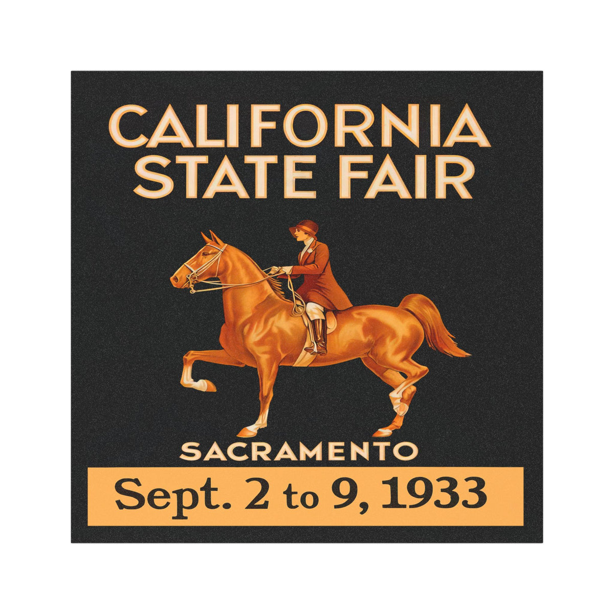 California State Fair 1933 Sacramento Horse Show Car Magnet