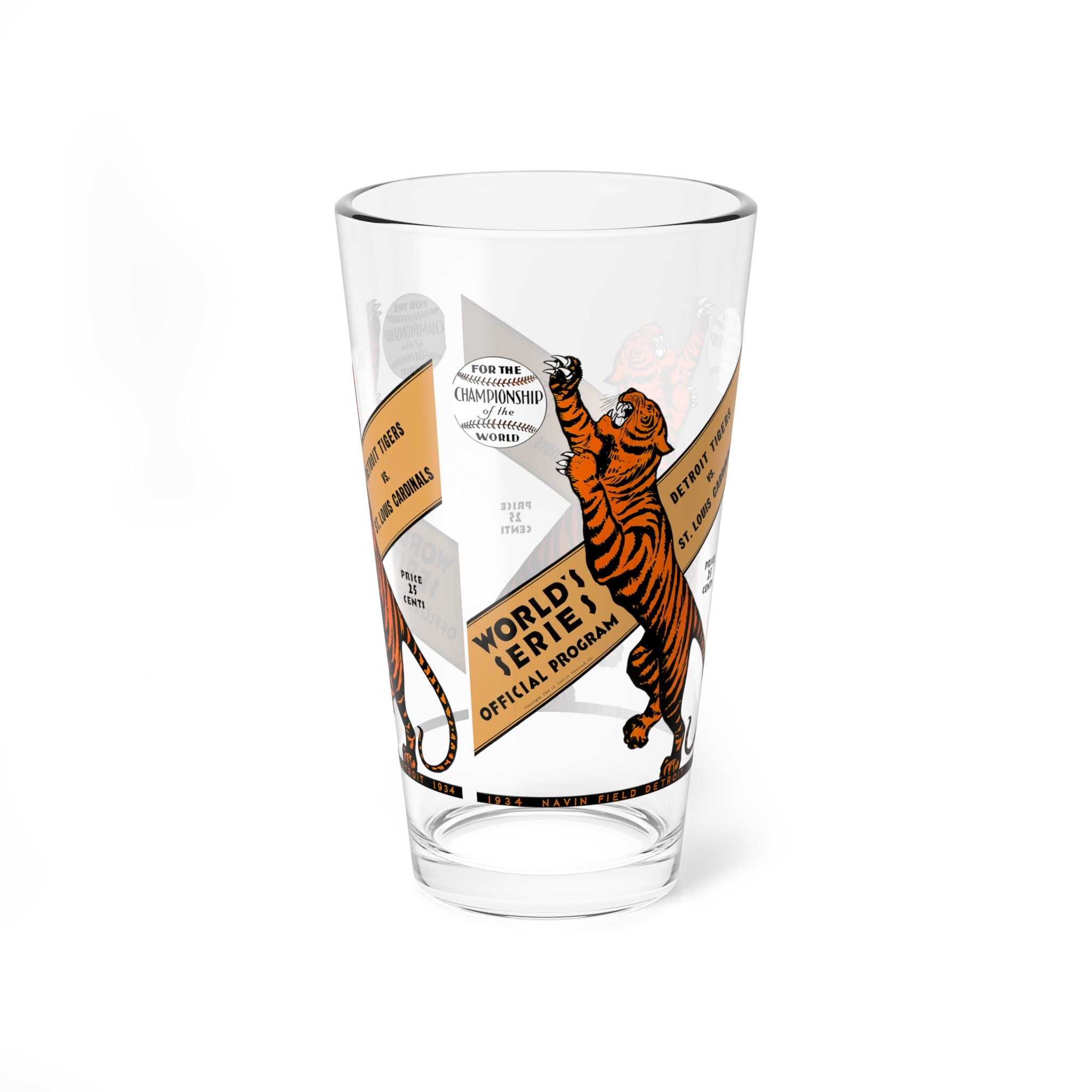 1934 Vintage Detroit Tigers - St. Louis Cardinals World Series Program Cover -  Pint Glass, 16oz
