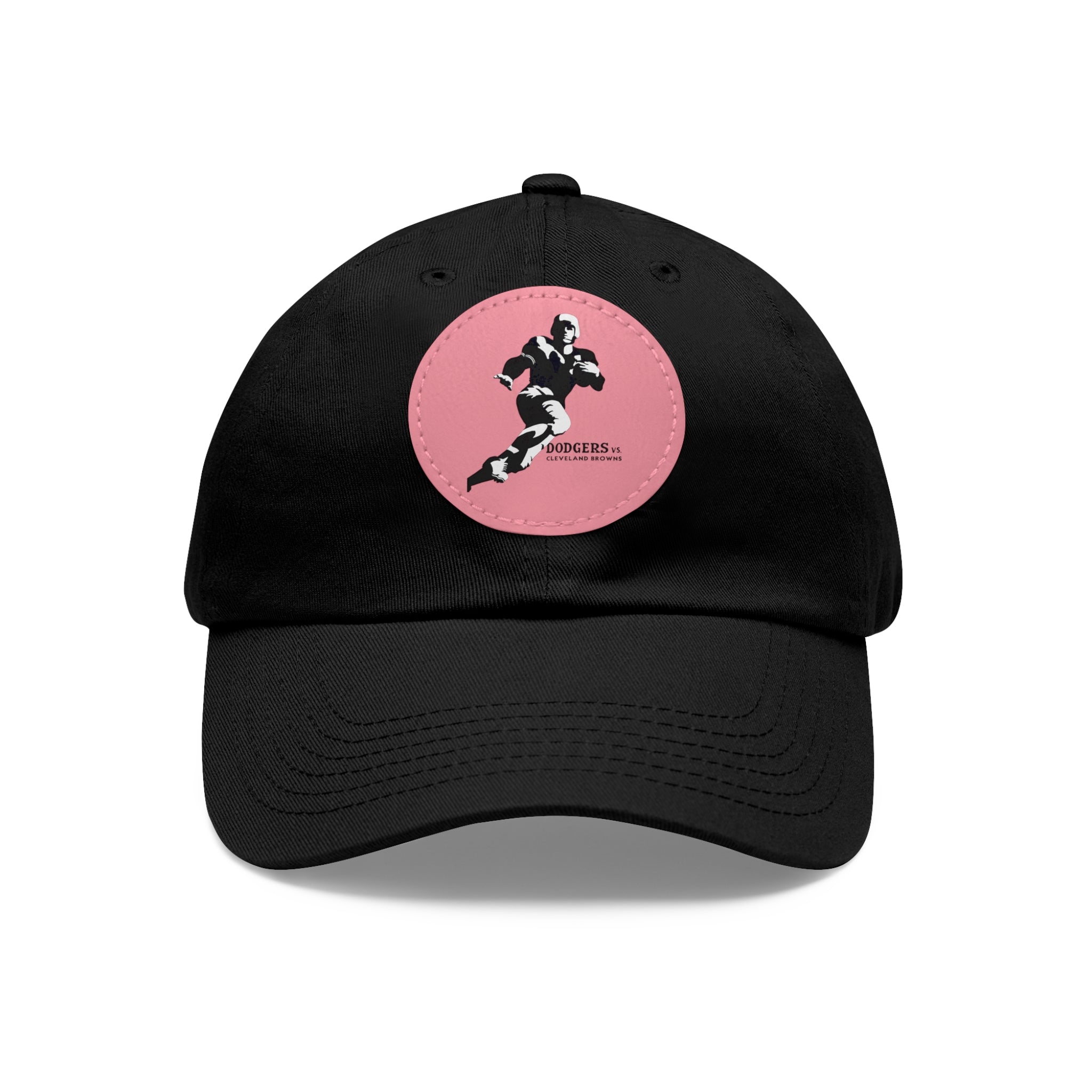 1947 Vintage Brooklyn Dodgers - Cleveland Browns Football - Dad Hat with Leather Patch (Round)