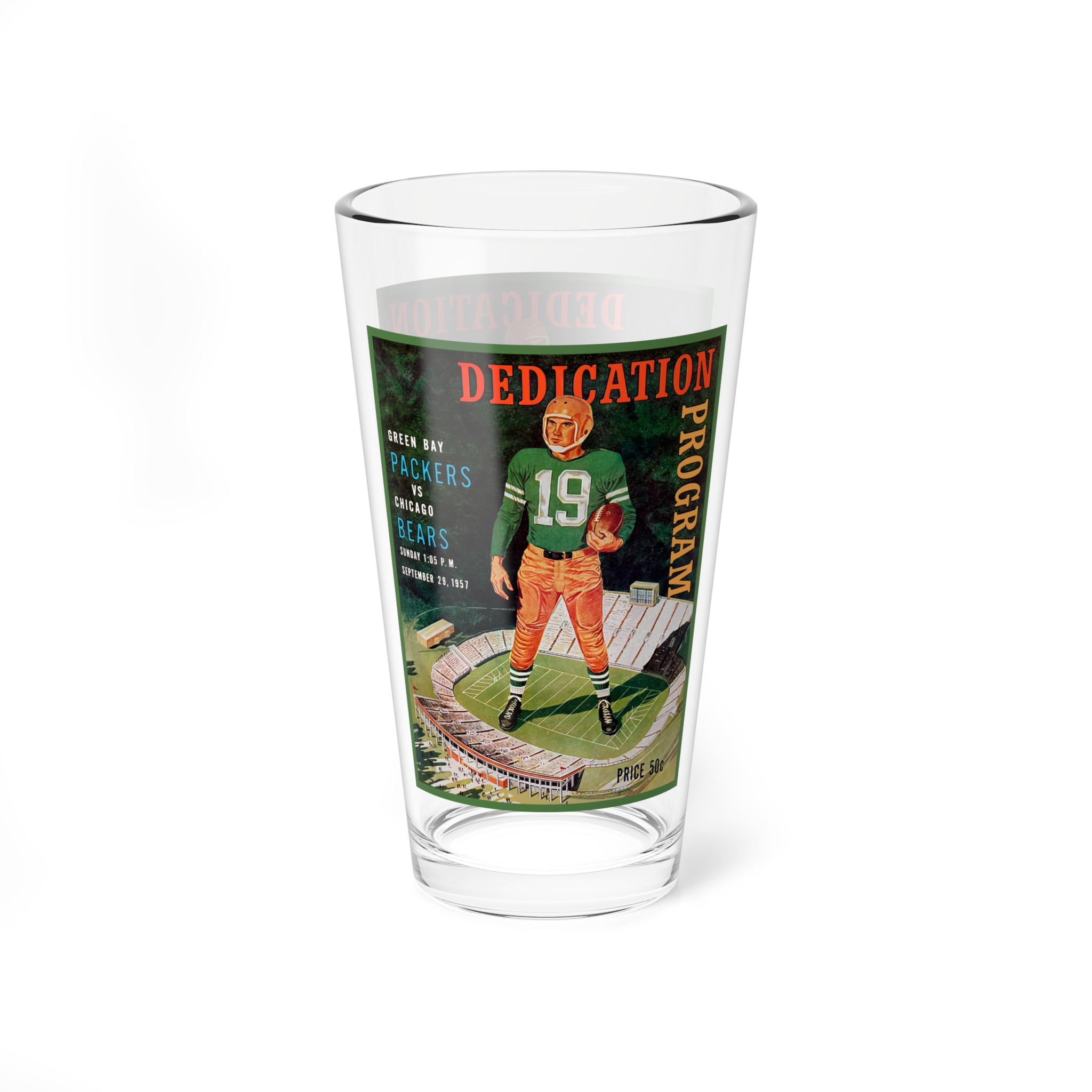 Mixing Glass, 16oz - Vintage 1958 Football Green Bay Packers - Chicago Bears,
