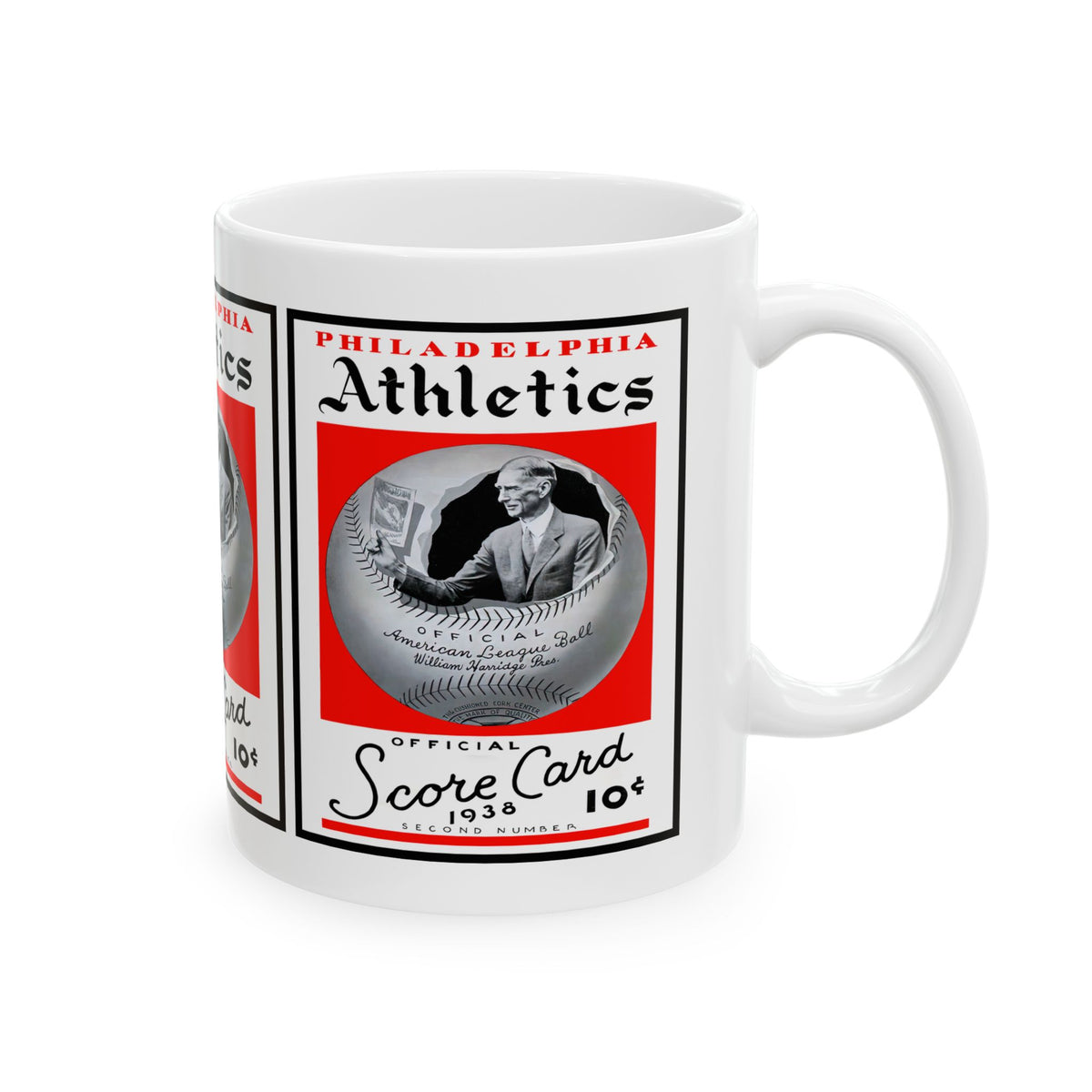 1938 Philadelphia Athletics Vintage Score Card Ceramic Mug (11oz/15oz)