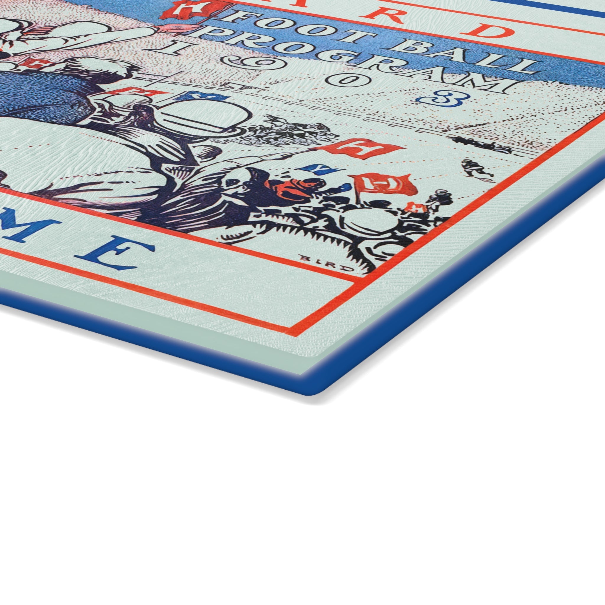 Vintage 1903 Harvard-Yale Football Glass Cutting Board - Sports Fan Kitchen Decor, Game Day Party Host Gift, College Football Fanatics Gift,