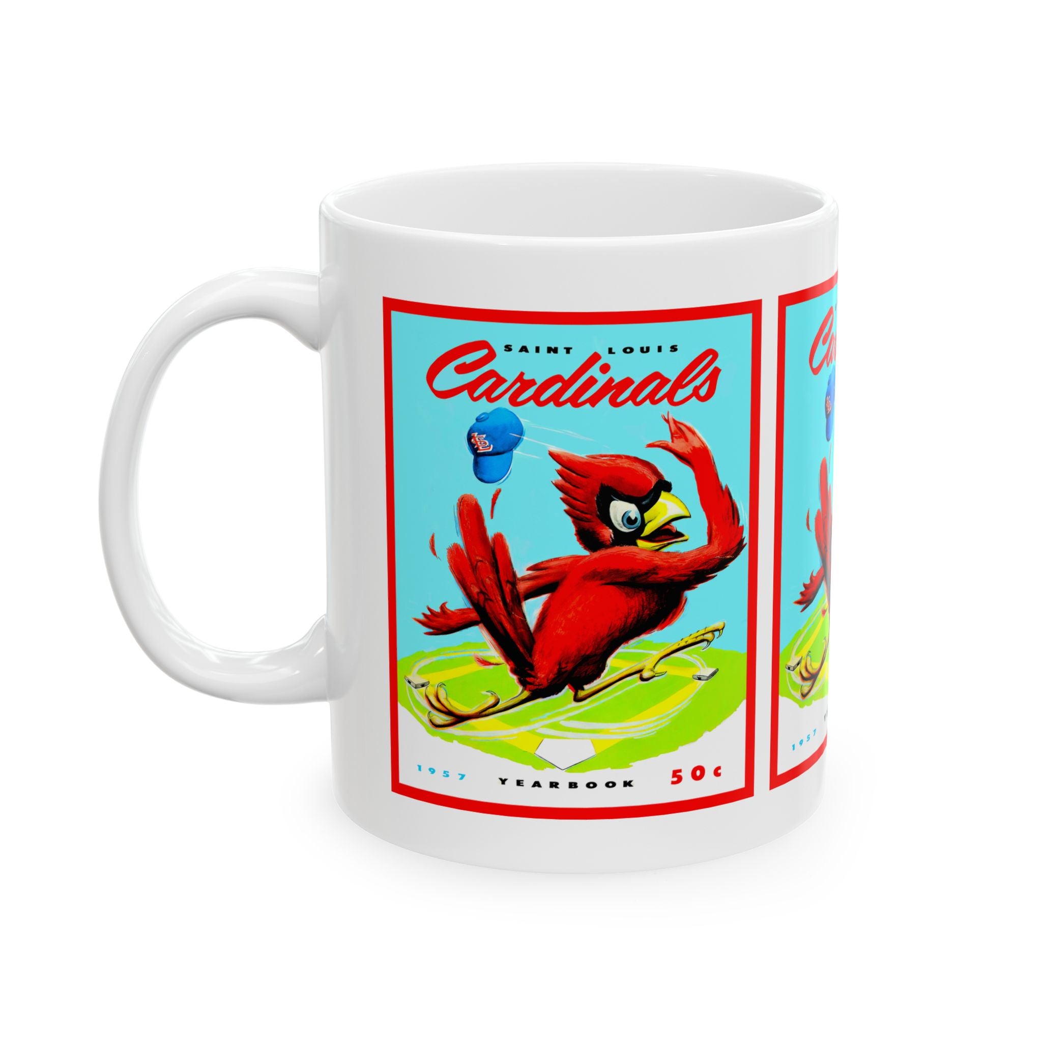 1957 Vintage St Louis Cardinals Baseball Yearbook Cover - Ceramic Mug, 11oz, 15oz