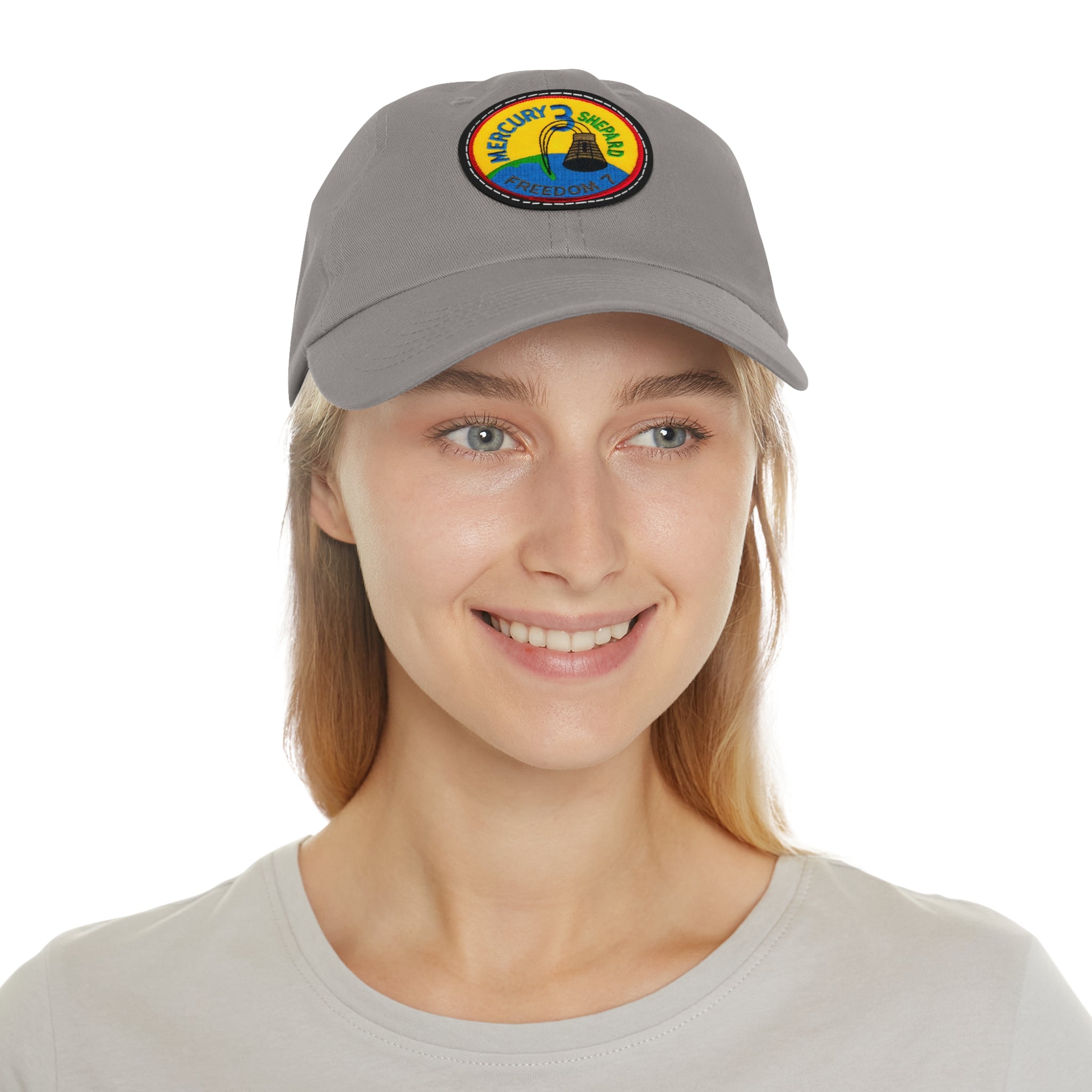 NASA Mercury 3 - Friendship 7 Flight Patch - Dad Hat with Leather Patch (Round)
