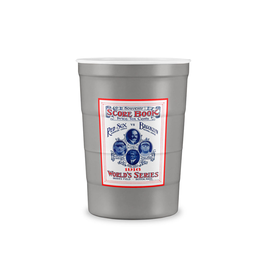 1916 Baseball World Series Brooklyn Dodgers - Boston Red Sox - Reusable Steel Party Cup — Red Insulated Recyclable Tumbler