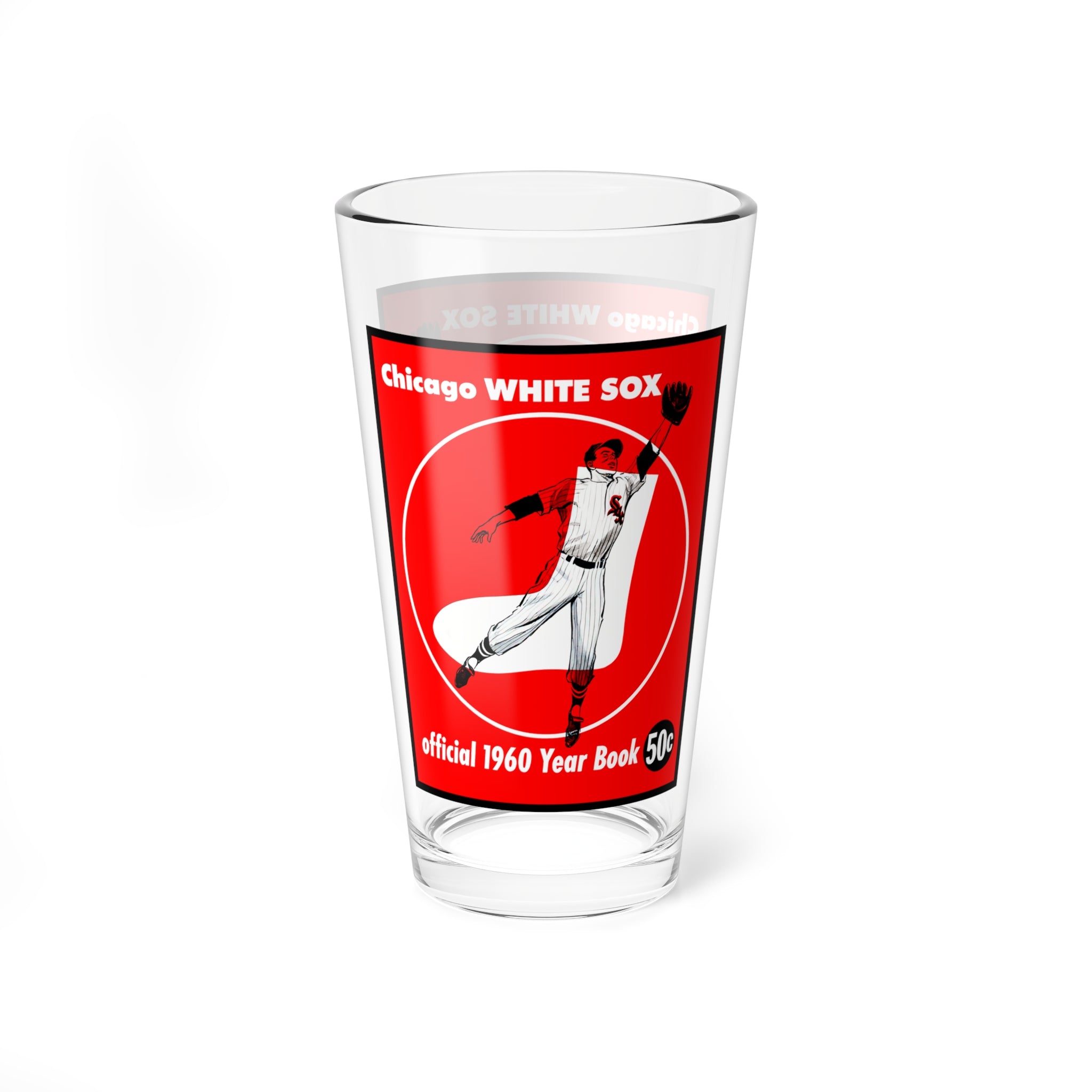 Chicago White Sox Retro Baseball Mixing Glass — 16 oz Vintage 1960 Yearbook Design
