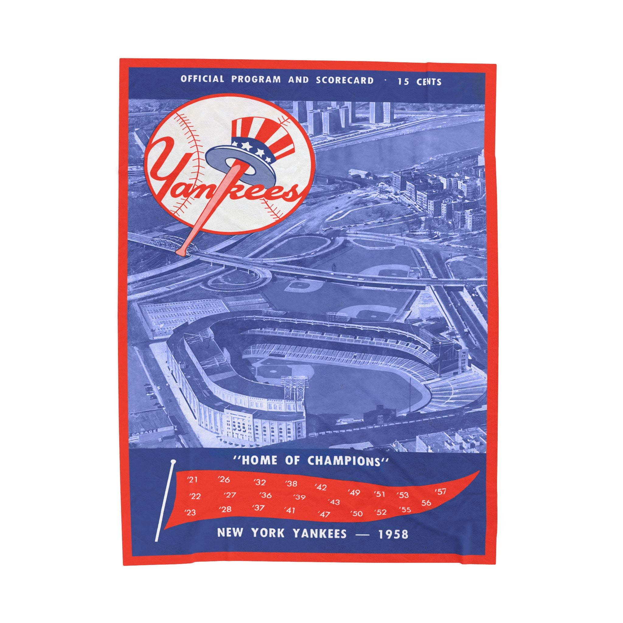 Velveteen Plush Blanket, 1958 New York Baseball Blanket, Sports Fan Gift, Cozy Throw, Vintage Baseball Design, Home Decor