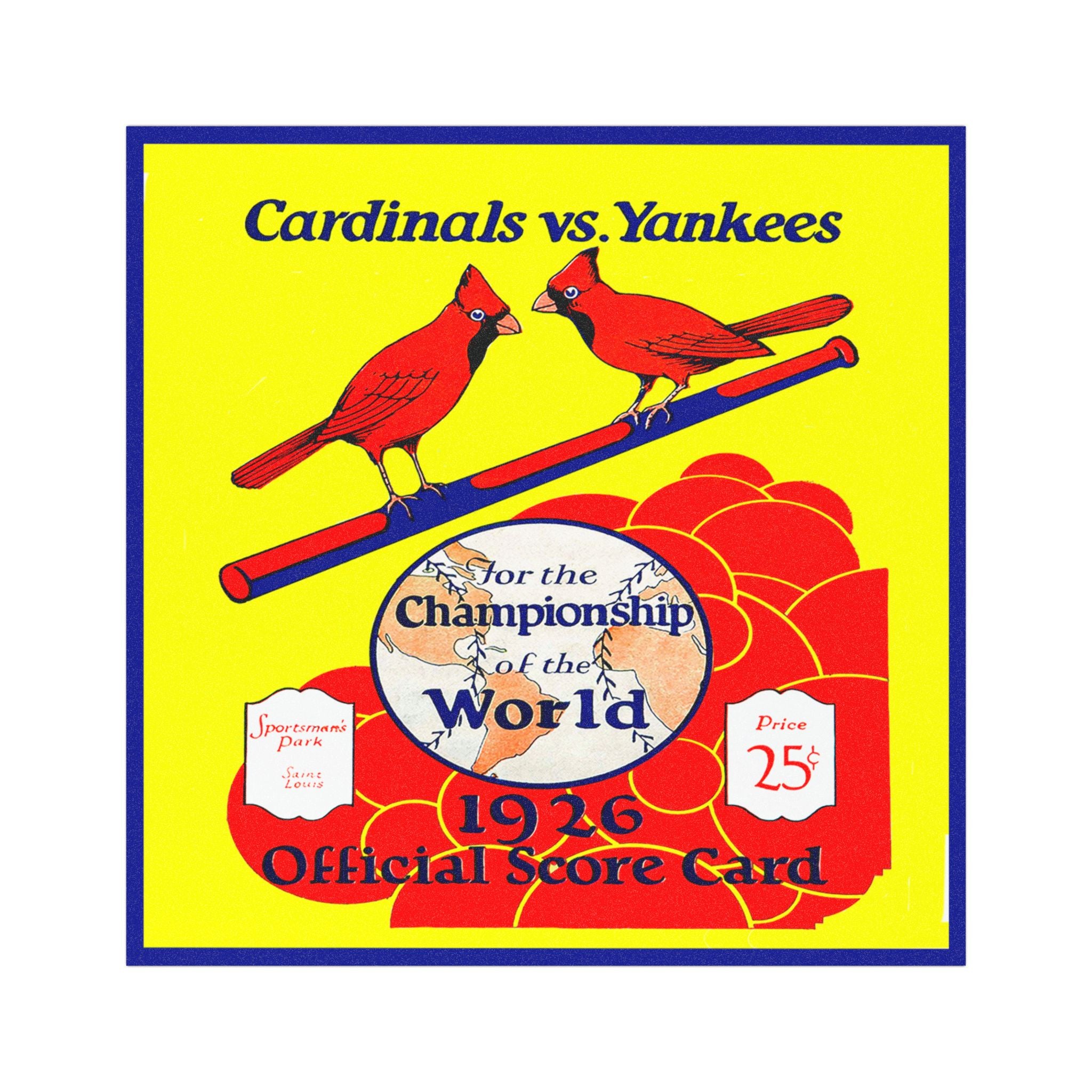 Vintage 1926 Baseball World Series Cardinals-Yankees Car Magnet, Sports Fan Collectible Memorabilia, Baseball Enthusiast Gift, Retro Fan