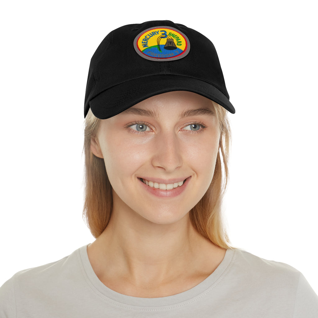NASA Mercury 3 - Friendship 7 Flight Patch - Dad Hat with Leather Patch (Round)