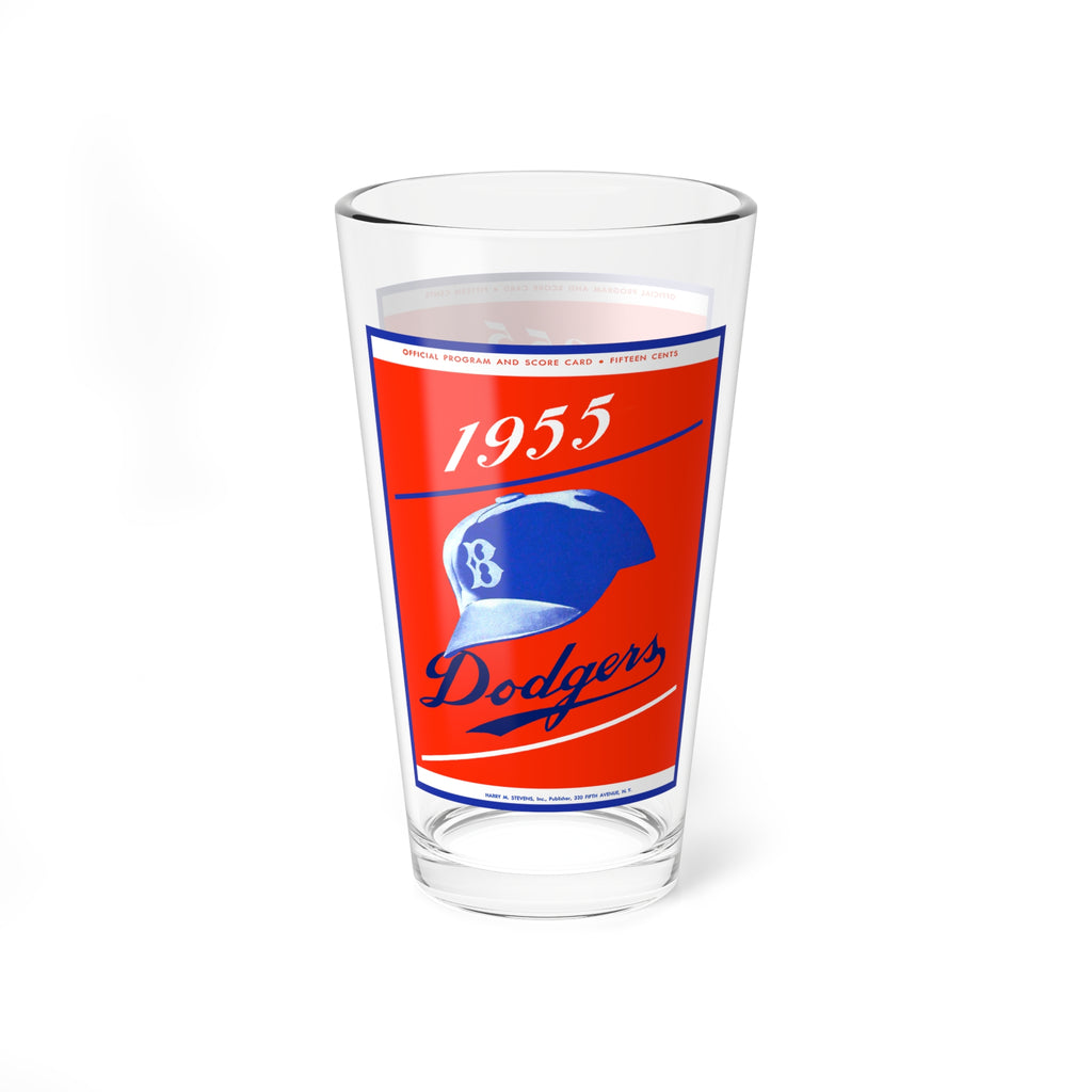 1955 Brooklyn Dodgers Mixing Glass — 16oz Baseball Barware
