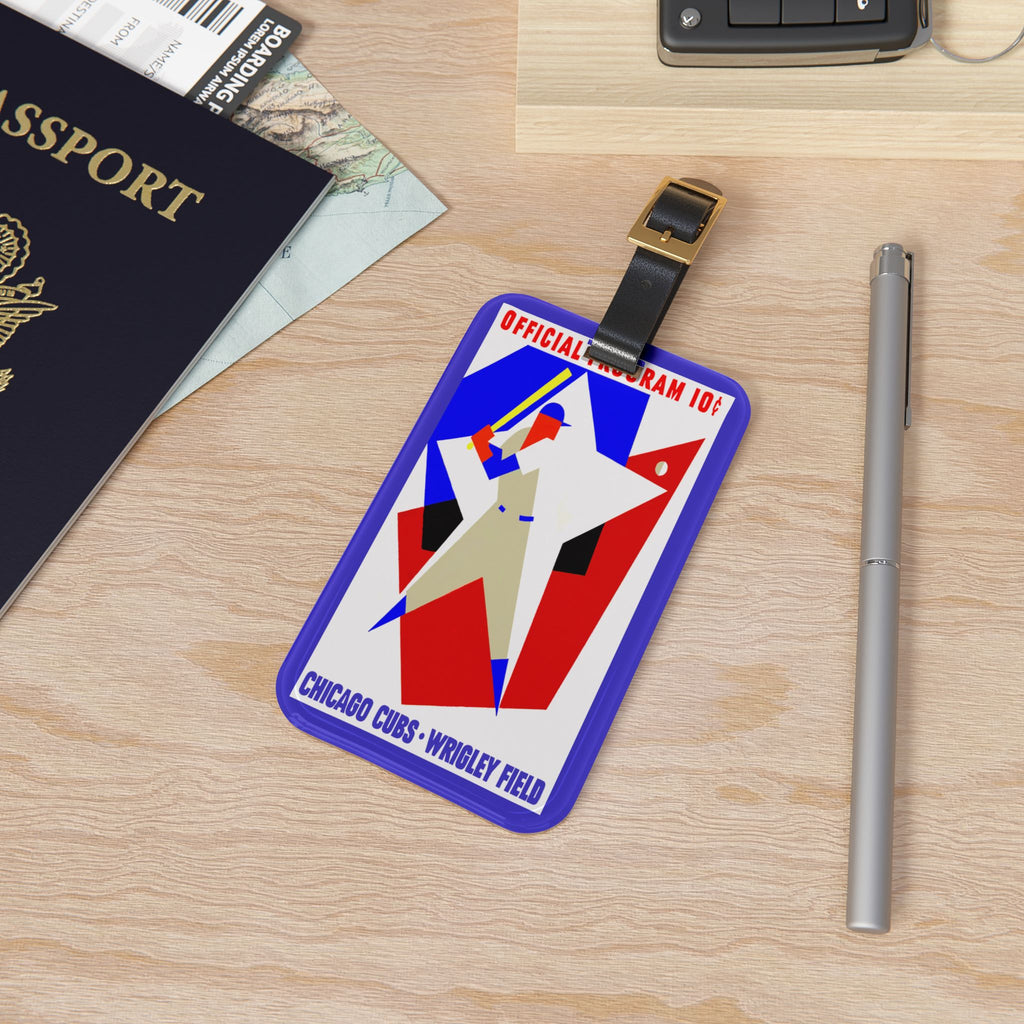 1957 Baseball Cubs Luggage Tag | Vintage Chicago Cubs Travel ID