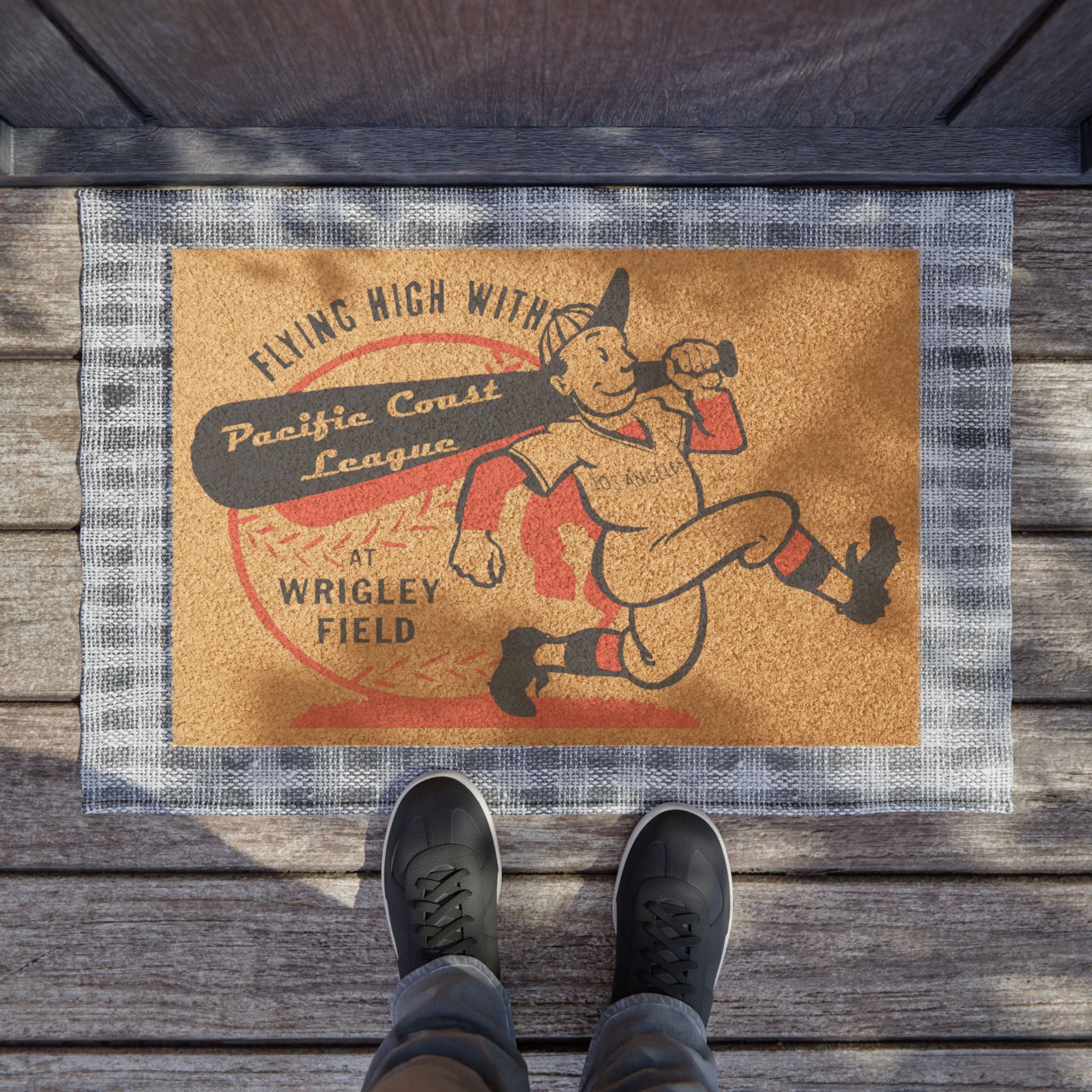 Vintage Pacific Coast League Baseball - Wrigley Field - Los Angeles - Doormat