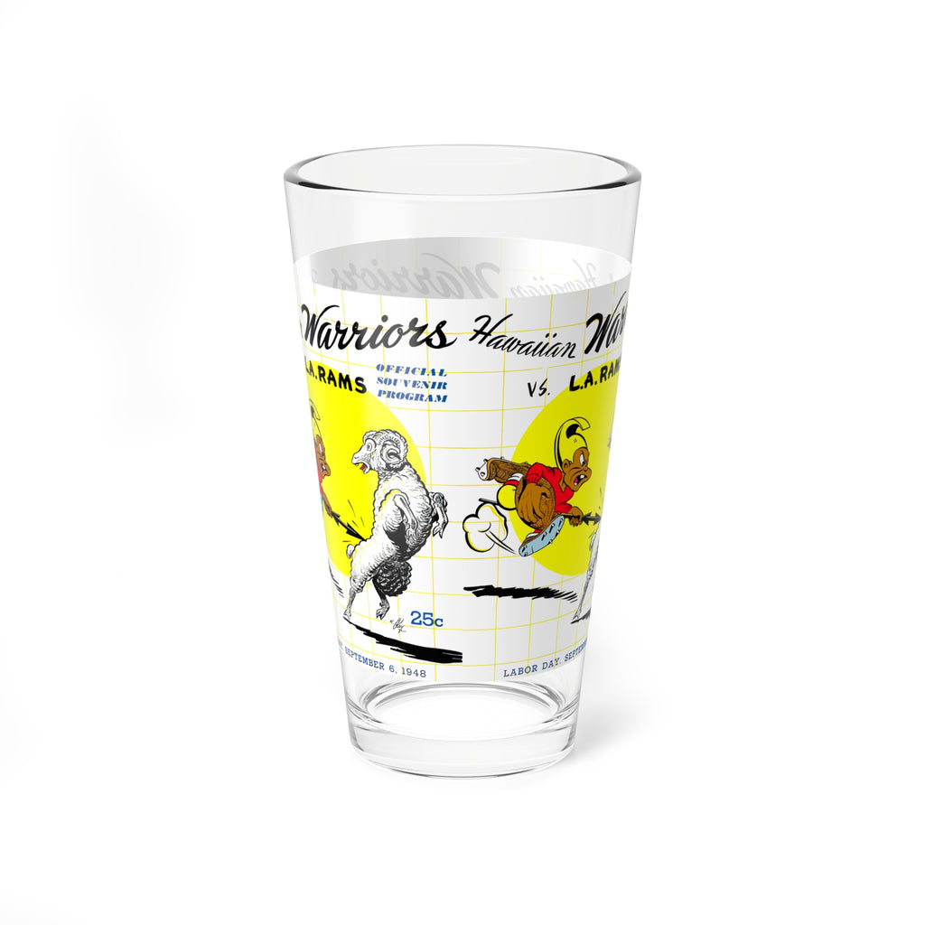Pint Glass, 16oz - 1948 Rams Football, Vintage Drinkware for Football Fans, Retro Barware, Unique Gift for Football Fan
