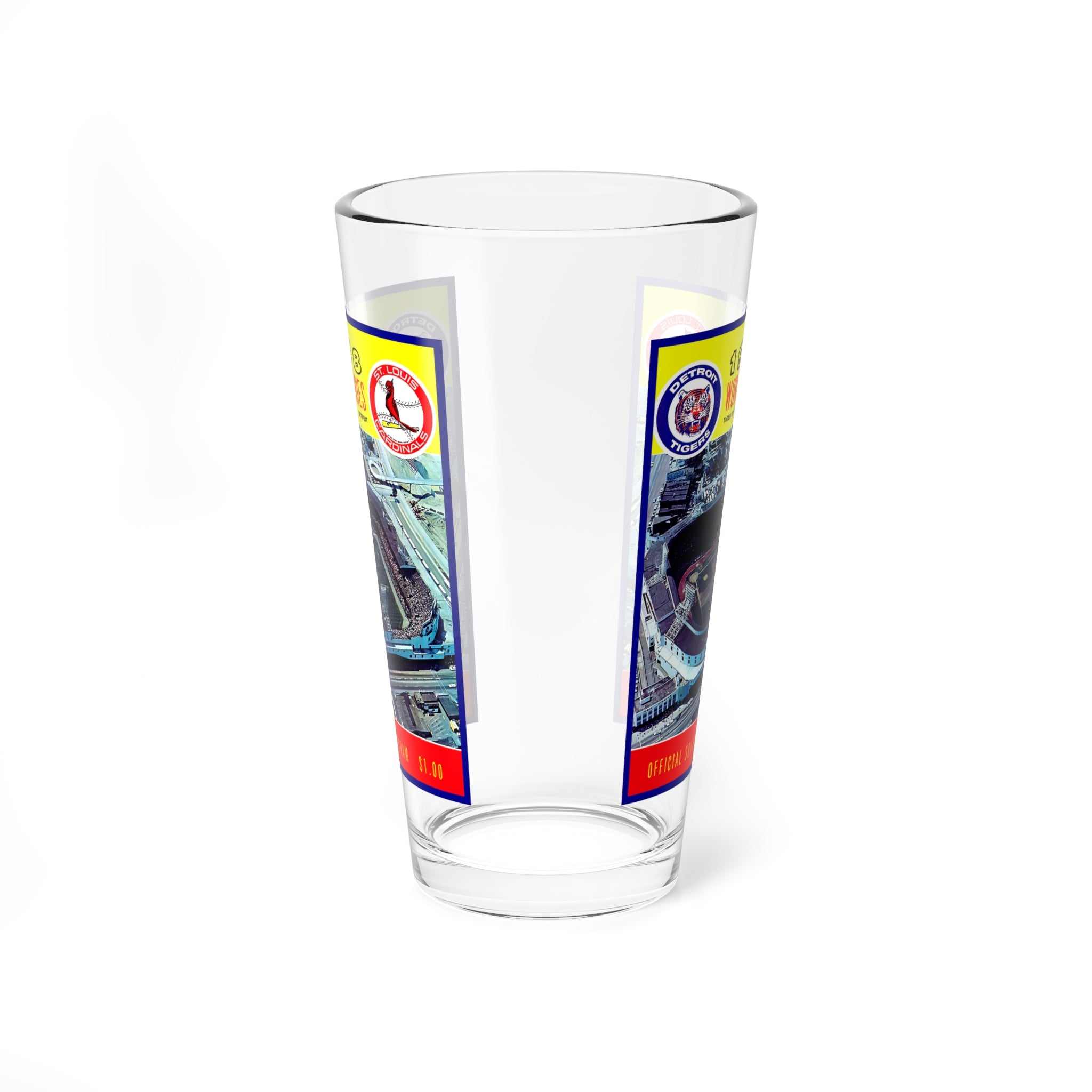 Glass Tumbler,  Baseball World Series Detroit Tigers vs St Louis Cardinals, Barware Gift, Sports Fan Collectible, Vintage Baseball