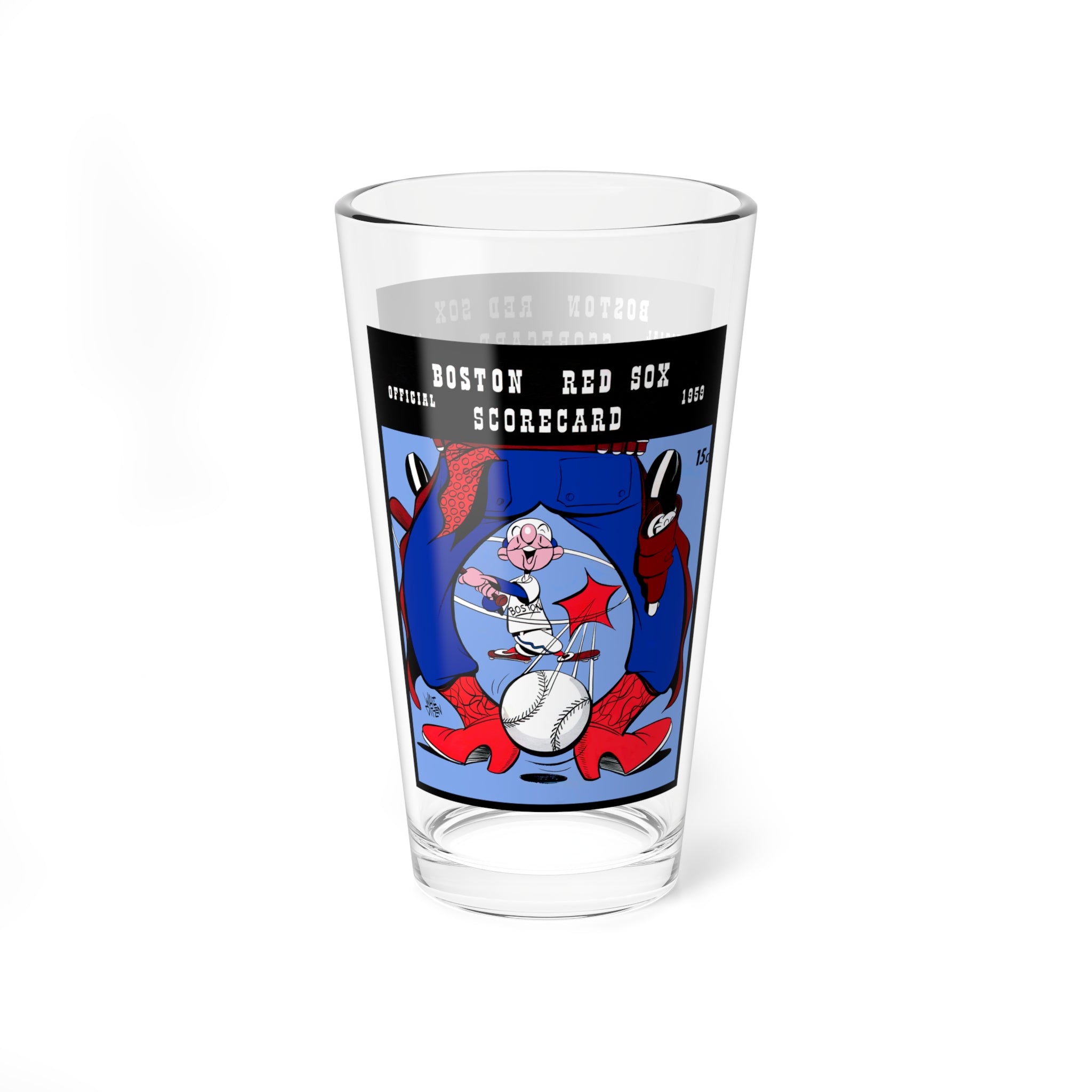 Baseball Spring Training Boston Red Sox Mixing Glass, 16oz - Retro Sports Barware Collectible Gift, 1959 Vintage Baseball Memorabilia,