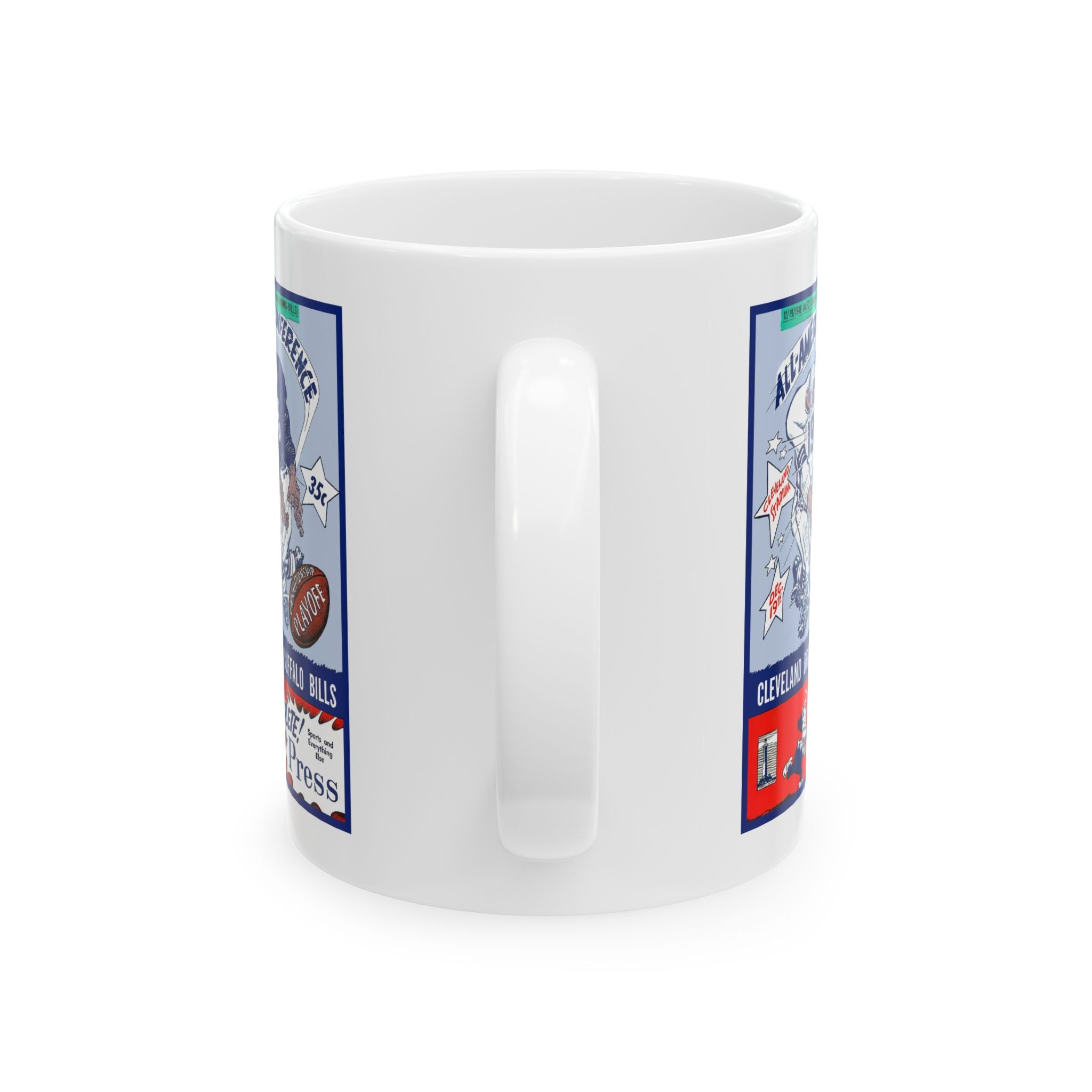Retro Football Ceramic Mug, Vintage Sports 1948 Cleveland Browns Buffalo Bills Cup, Gift for Football Fans, Sports Memorabilia, Football