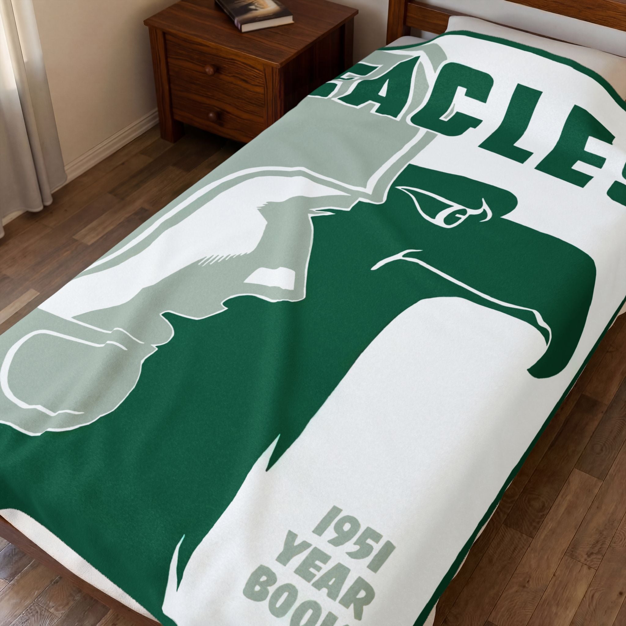 Velveteen Plush Blanket, 1951 Eagles Football Yearbook Philadelphia, Throw Blanket, Home Decor, Gift for Sports Fans, Game Day Blanket