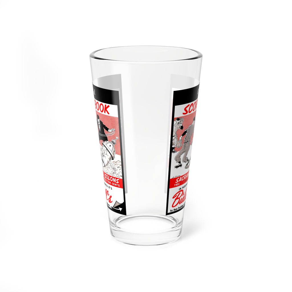 1951 Sacramento Solons Baseball Mixing Glass, 16oz