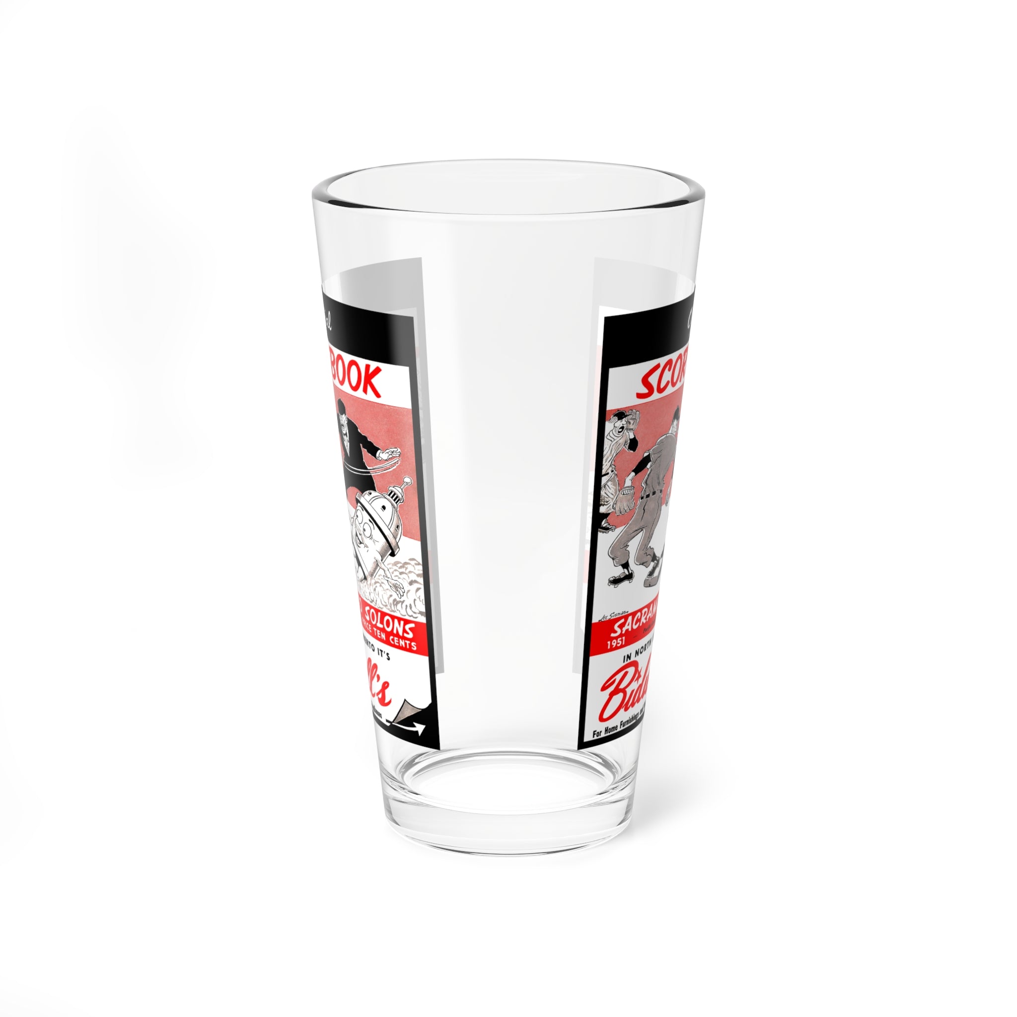 1951 Sacramento Solons Baseball Mixing Glass, 16oz