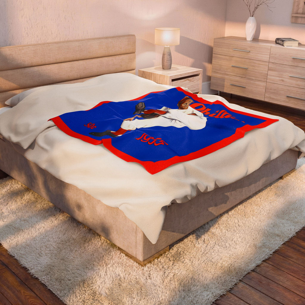 Velveteen Plush Blanket - 1955 Baseball Philadelphia Phillies Yearbook Design, Throw Blanket, Home Decor, Gift for Baseball Fans, Sports