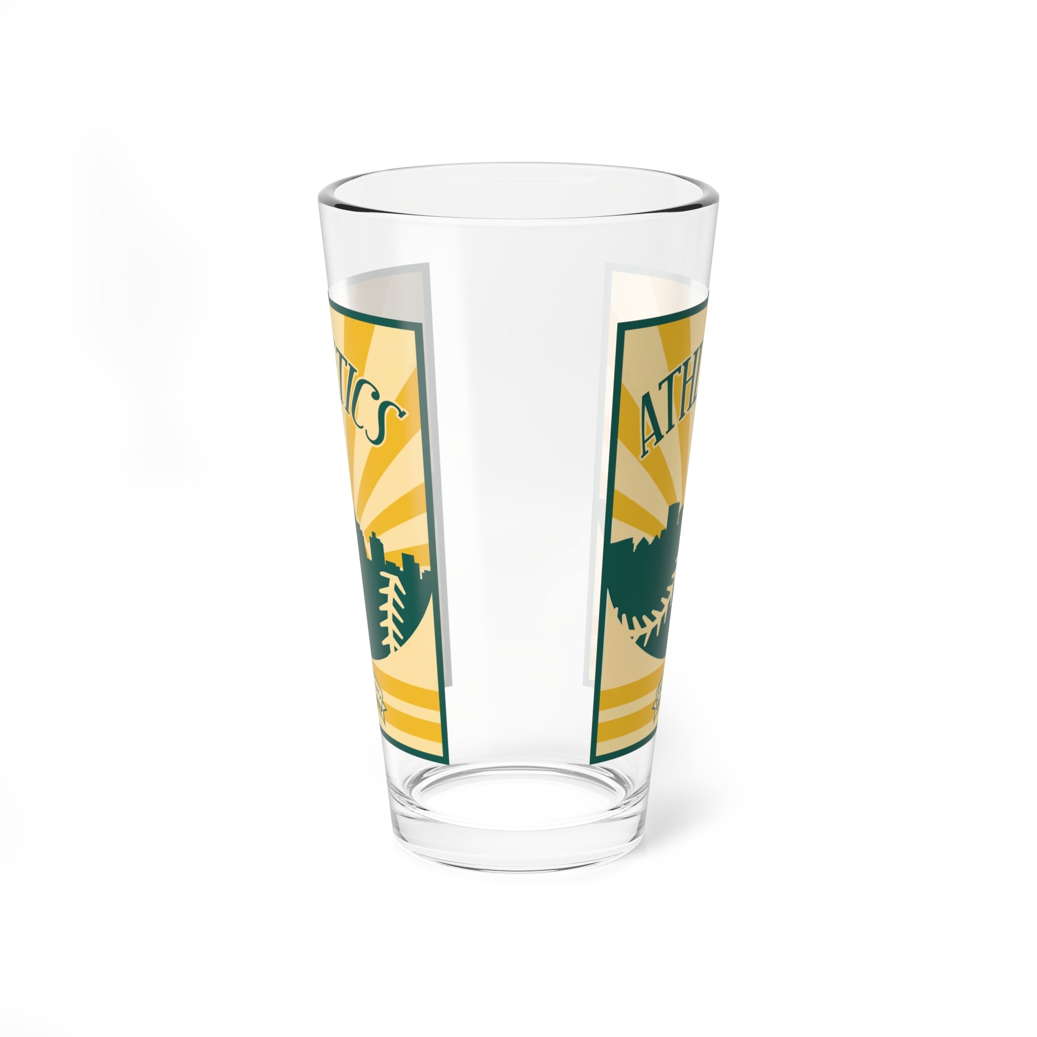 Mixing Glass, 16oz - Oakland Athletics Baseball, Sports Fan Barware, Baseball Team Cup, Baseball Gift, Drinkware for Baseball Fans