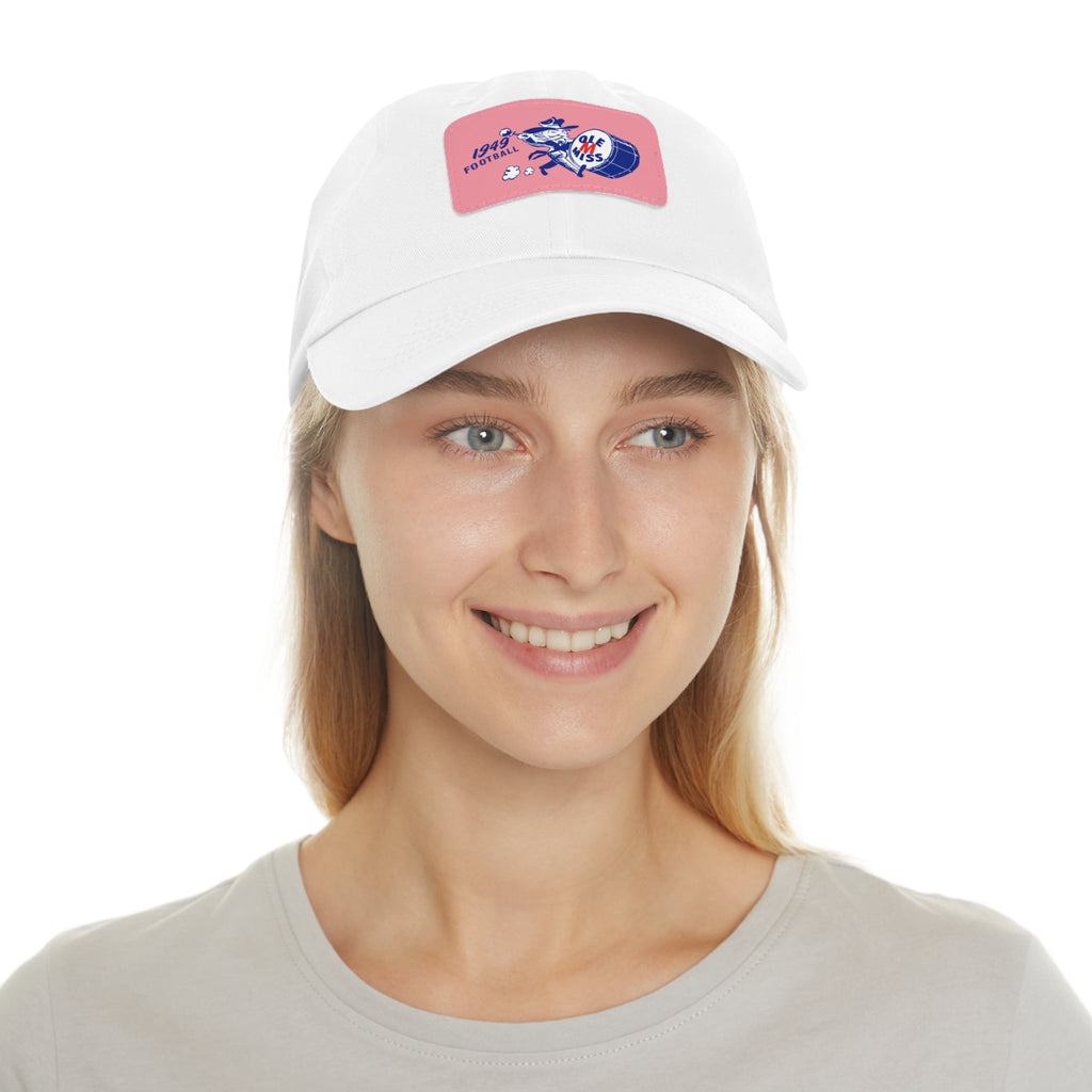 1949 Ole Miss Football - Dad Hat with Leather Patch (Rectangle)