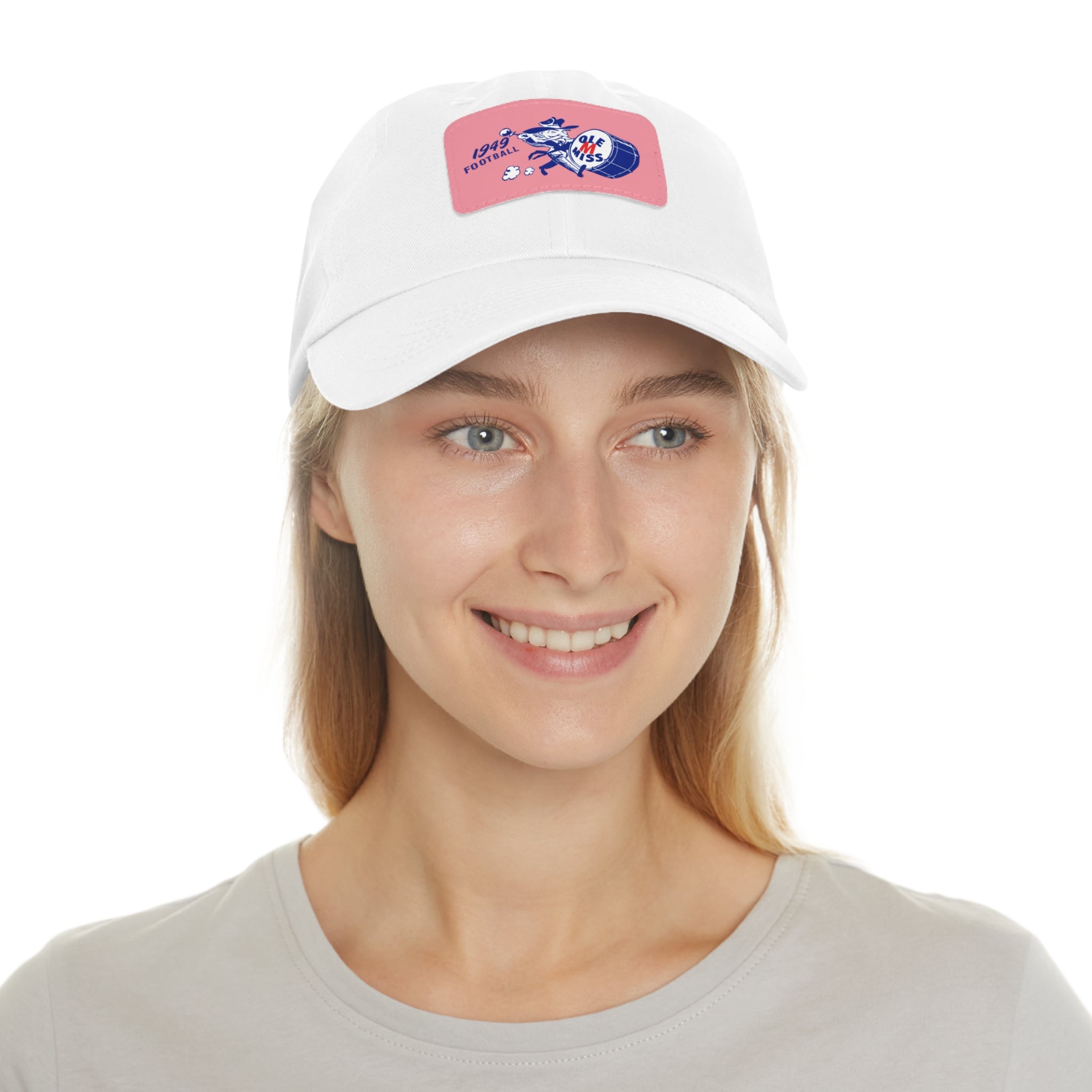 1949 Ole Miss Football - Dad Hat with Leather Patch (Rectangle)