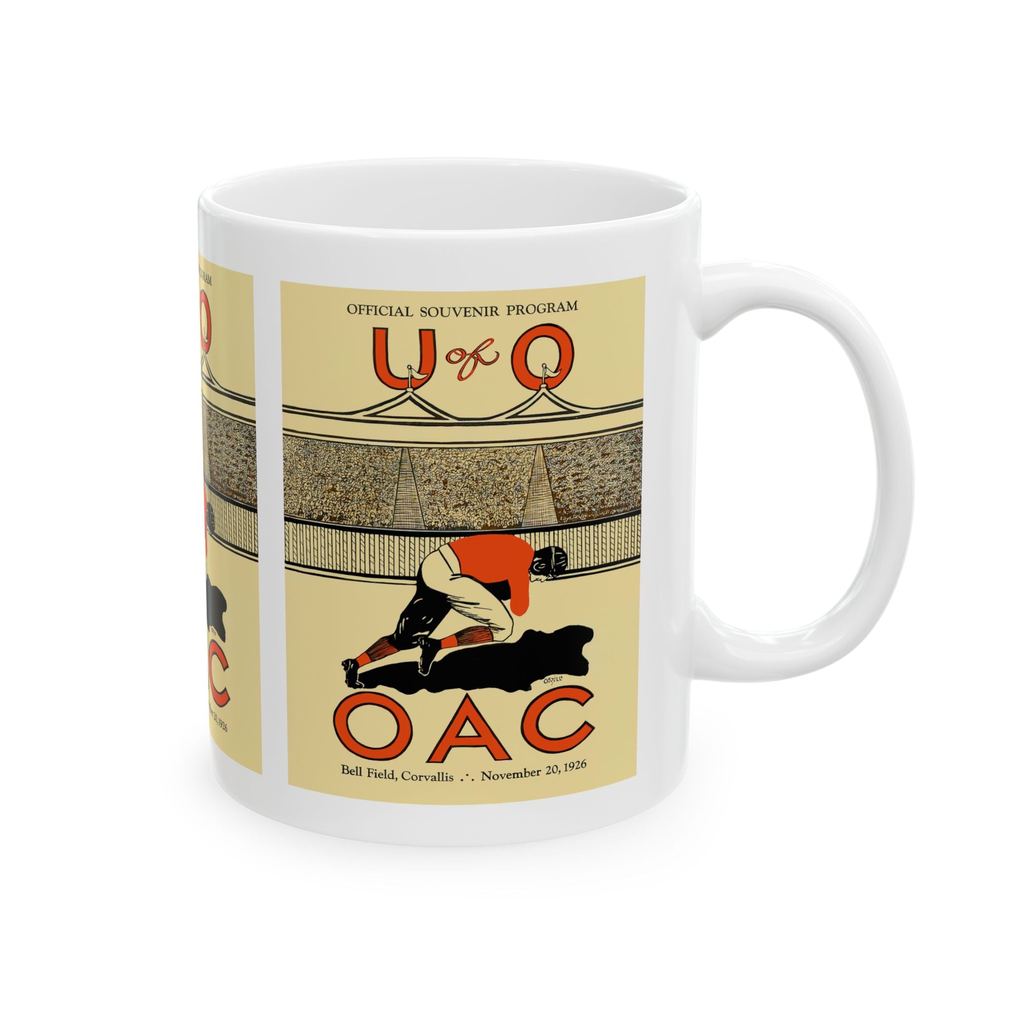 1926 Vintage Oregon State Beavers- University of Oregon Ducks Football Program Cover - Ceramic Mug, 11oz