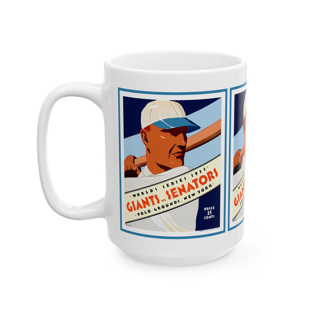 1933 Baseball Vintage Giants vs Senators World Series Program Ceramic Mug — Coffee Cup (11oz/15oz)