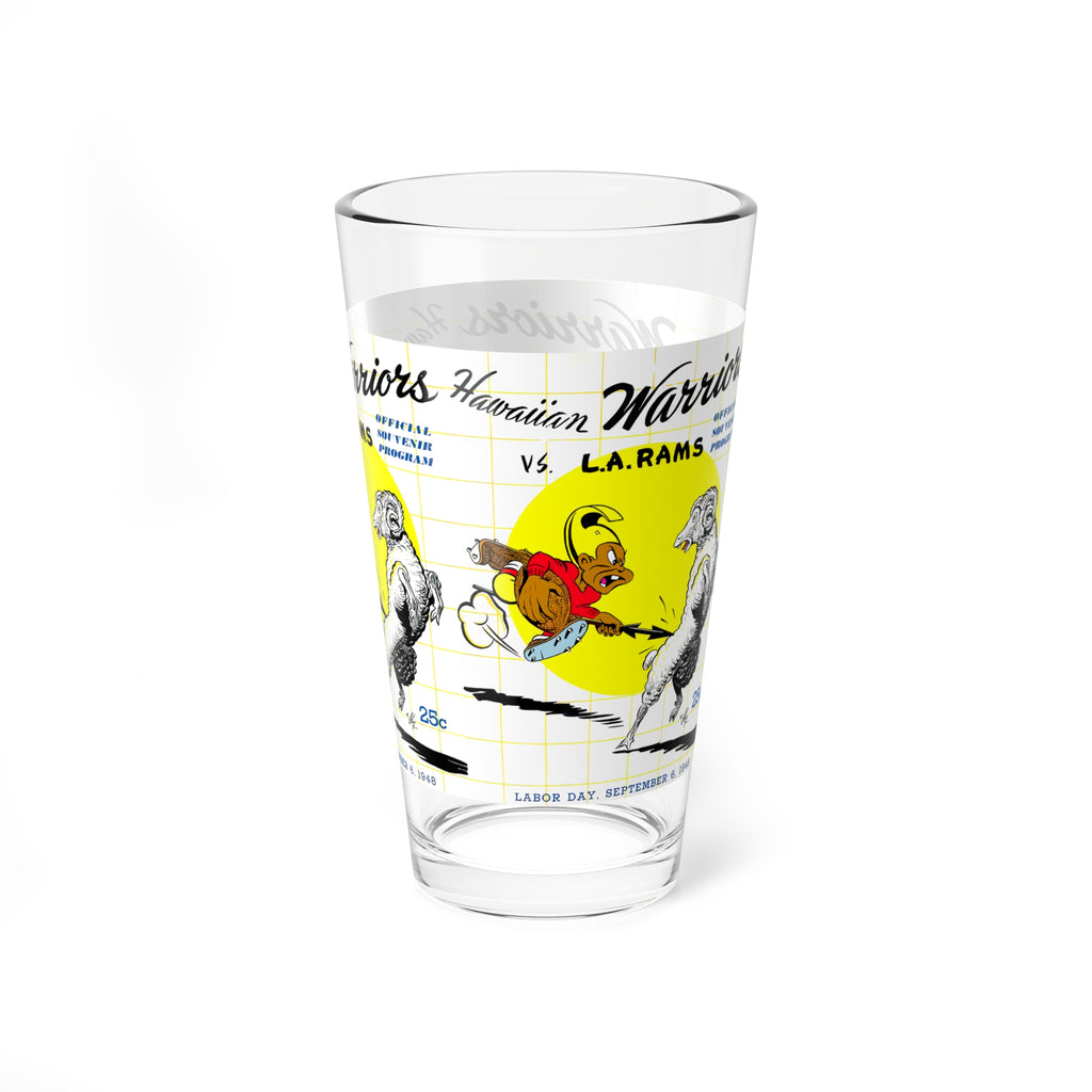 Pint Glass, 16oz - 1948 Rams Football, Vintage Drinkware for Football Fans, Retro Barware, Unique Gift for Football Fan