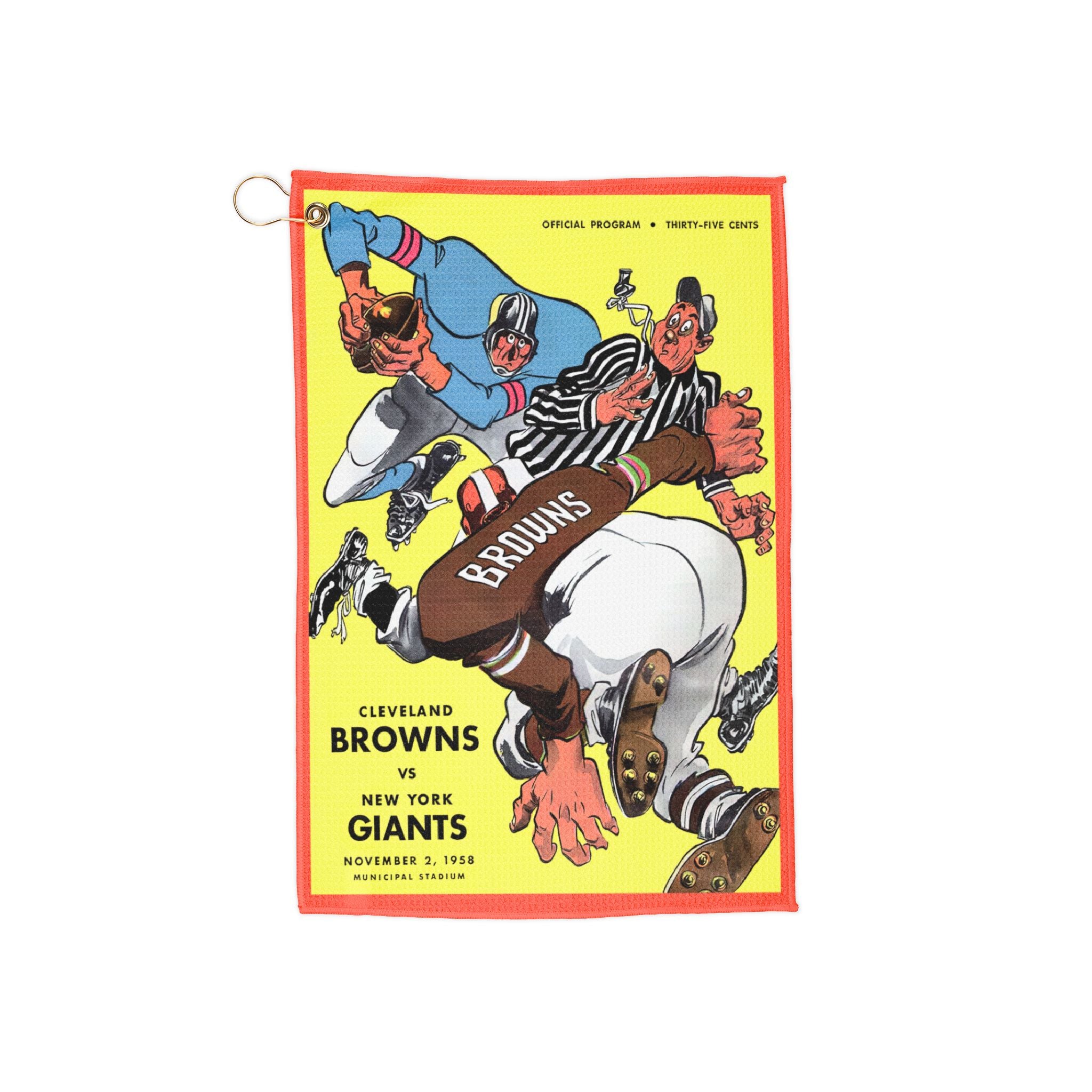 1958 Cleveland vs New York Football Golf Towel | Vintage Football Design