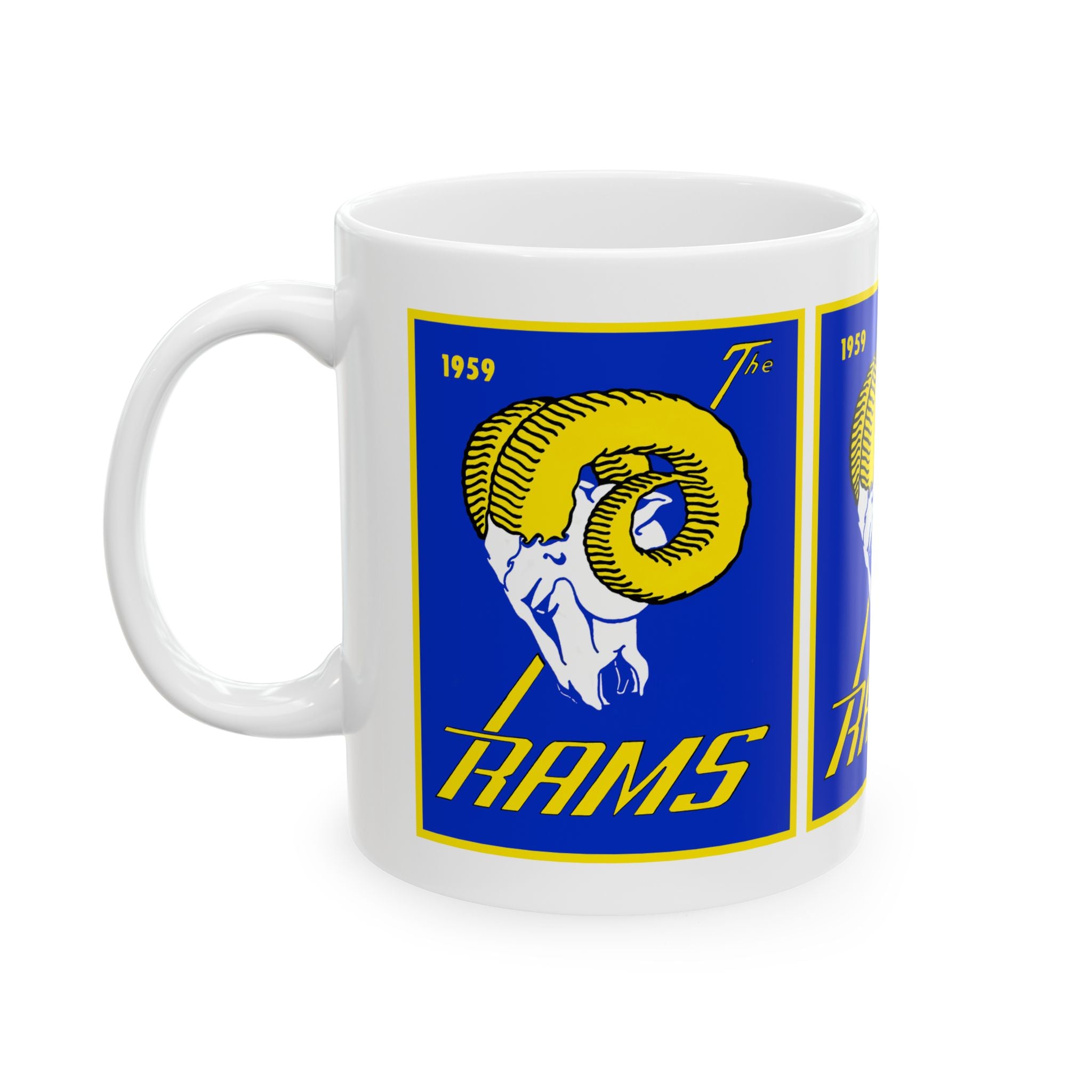 Ceramic Mug, 1959 Football Los Angeles Rams Yearbook, Vintage Rams Fan Gift, Football Memorabilia Mug, Sports Collector Cup, LA Rams Fan
