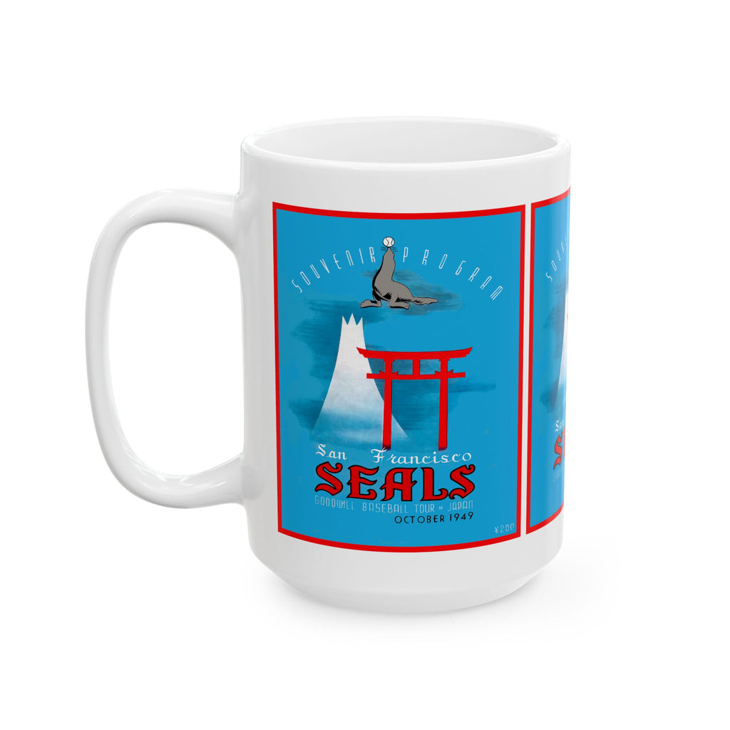 Ceramic Mug, 1949 Baseball San Francisco Seals Japan Tour, Vintage Sports Lover Gift, Baseball Fan Mug, Coffee Cup, Gift for Him, Retro