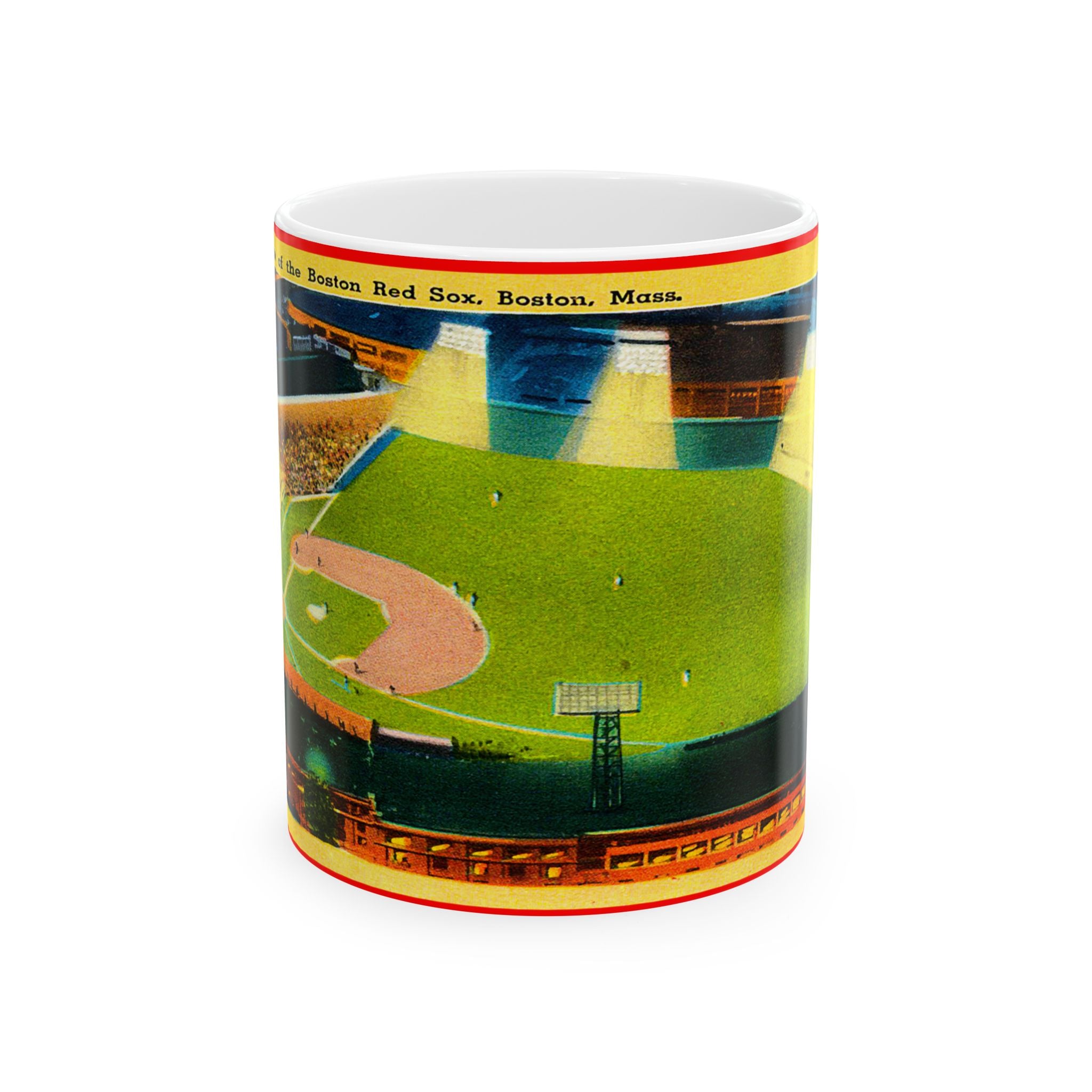 Vintage Boston Red Sox Ceramic Mug, Fenway Park Postcard Design, Baseball Fan Gift, Sports Memorabilia, Coffee Cup, Tea Mug, Red Sox