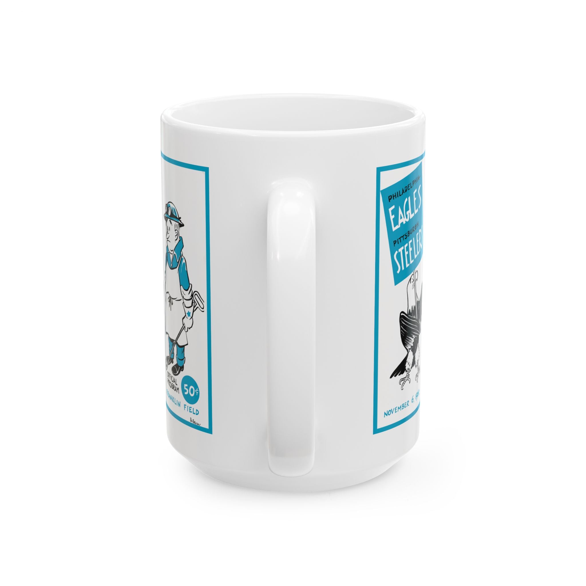Retro Ceramic Mug, Vintage 1960 Football Eagles-Steelers Fan Cup, Sports Memorabilia Gift, Collectible Coffee Mug, 11oz 15oz