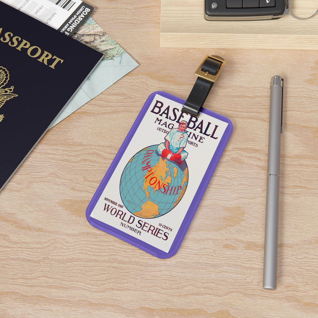 1910 Baseball World Series Luggage Tag | Vintage Sports Travel ID