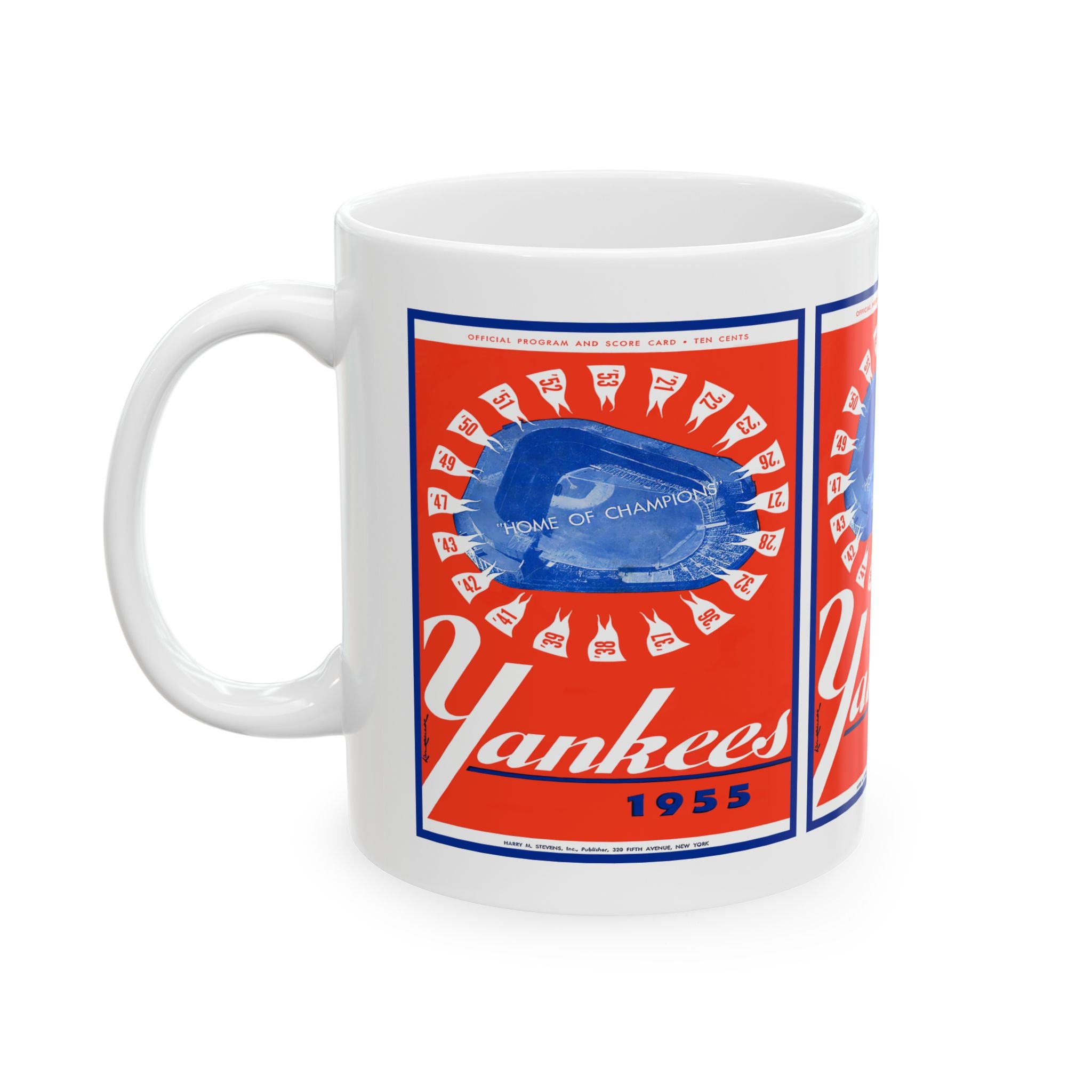 Vintage 1955 Baseball New York Yankees Yearbook Ceramic Mug, Sports Memorabilia Cup, Baseball Fan Gift, Collectible Sports Drinkware,