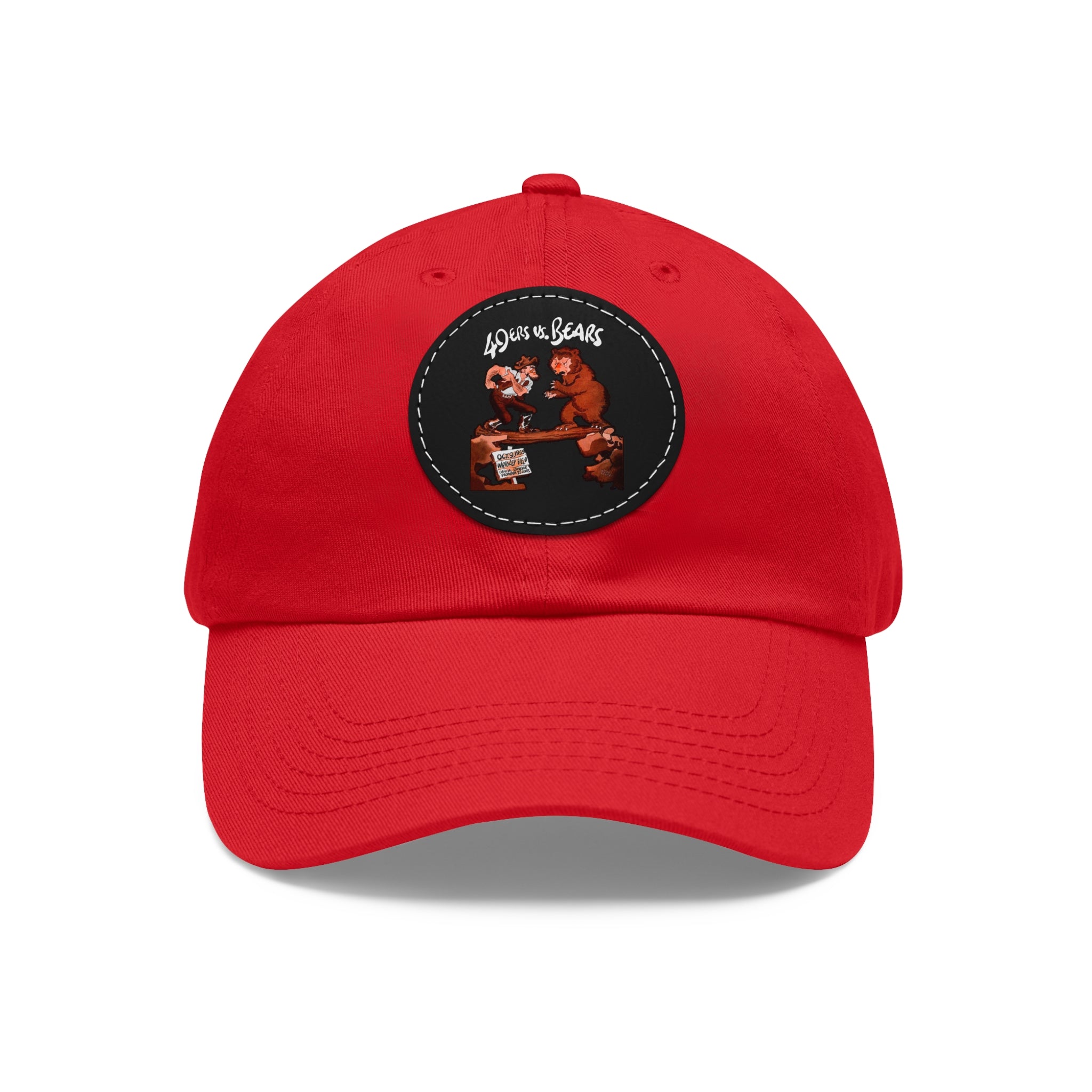 1955 Vintage Chicago Bears - San Francisco 49ers Football Program Cover - Dad Hat with Leather Patch (Round)