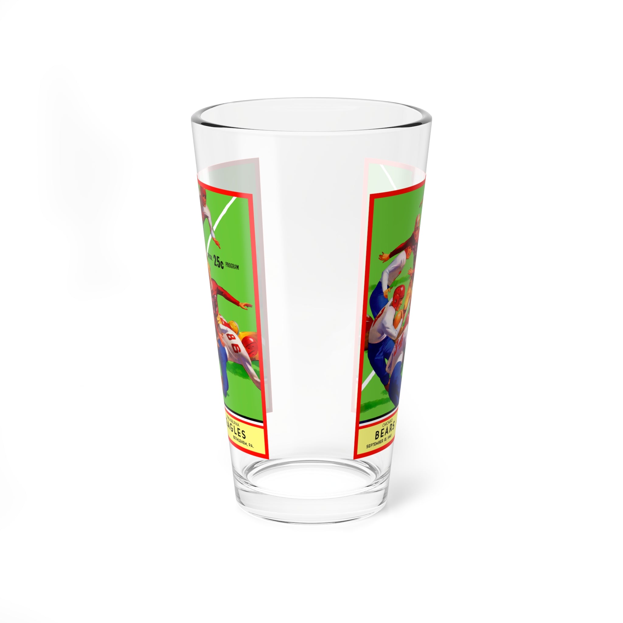 1945 Football Bears Eagles Mixing Glass 16oz | Vintage Sports Bar Glass