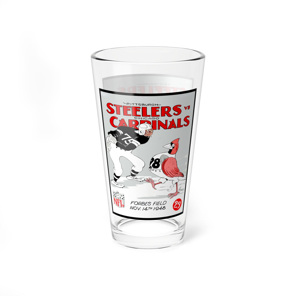 Mixing Glass, 16oz - 1948 Football Chicago Cardinals-Pittsburgh Steelers Football Memorabilia, Beer Tumbler, Sports Barware, Game Day Gift,