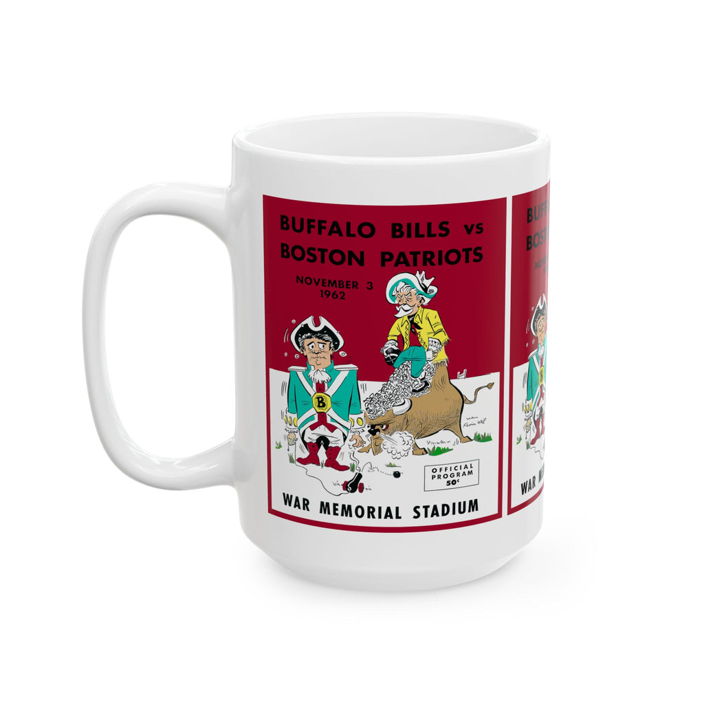 Vintage 1962 Football Buffalo Bills-Boston Patriots Ceramic Mug, Sports Fan Gift, Retro Football Team Cup, 11oz 15oz, Football Collectible