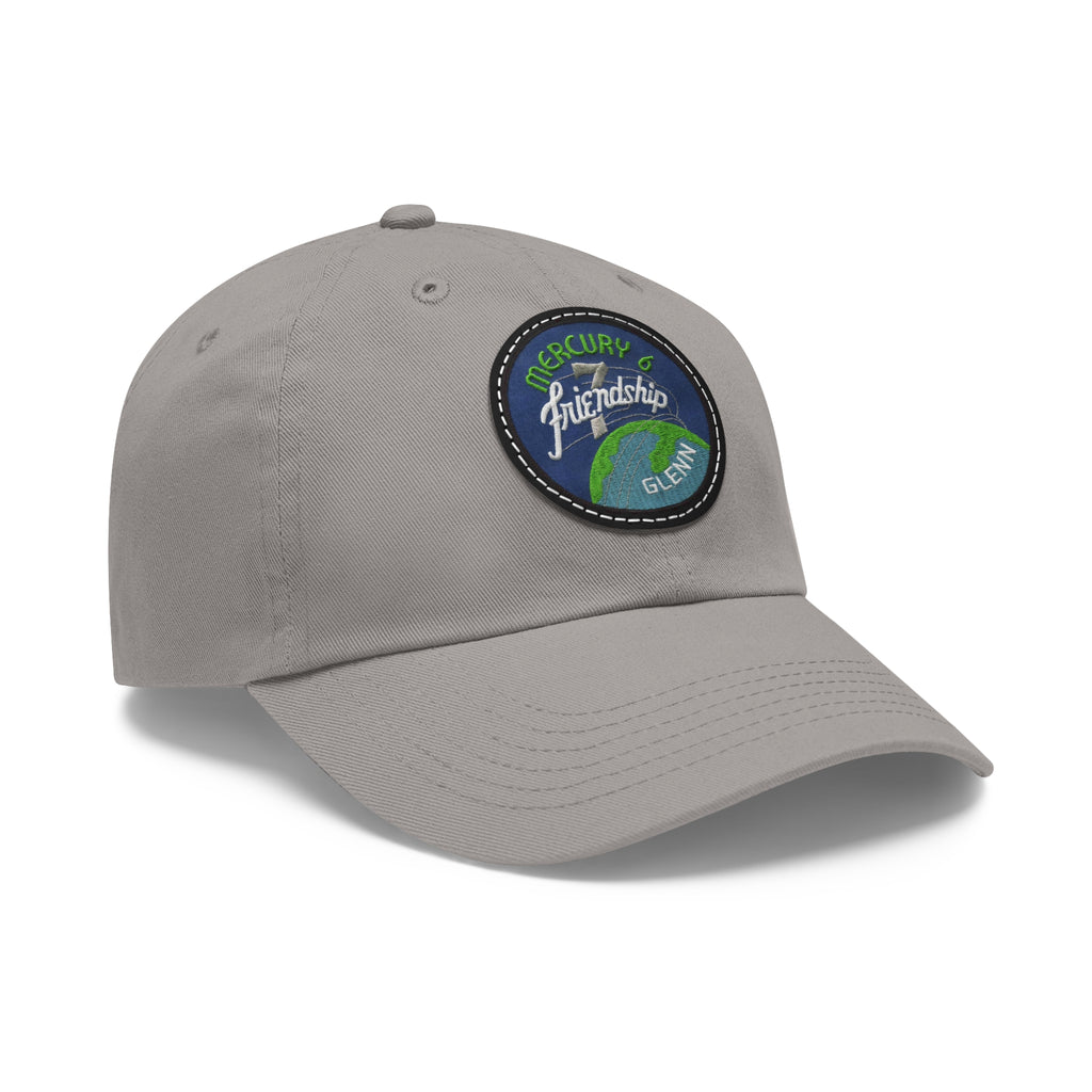 NASA - Mercury 6 - Friendship 7 Flight Patch - Dad Hat with Leather Patch (Round)