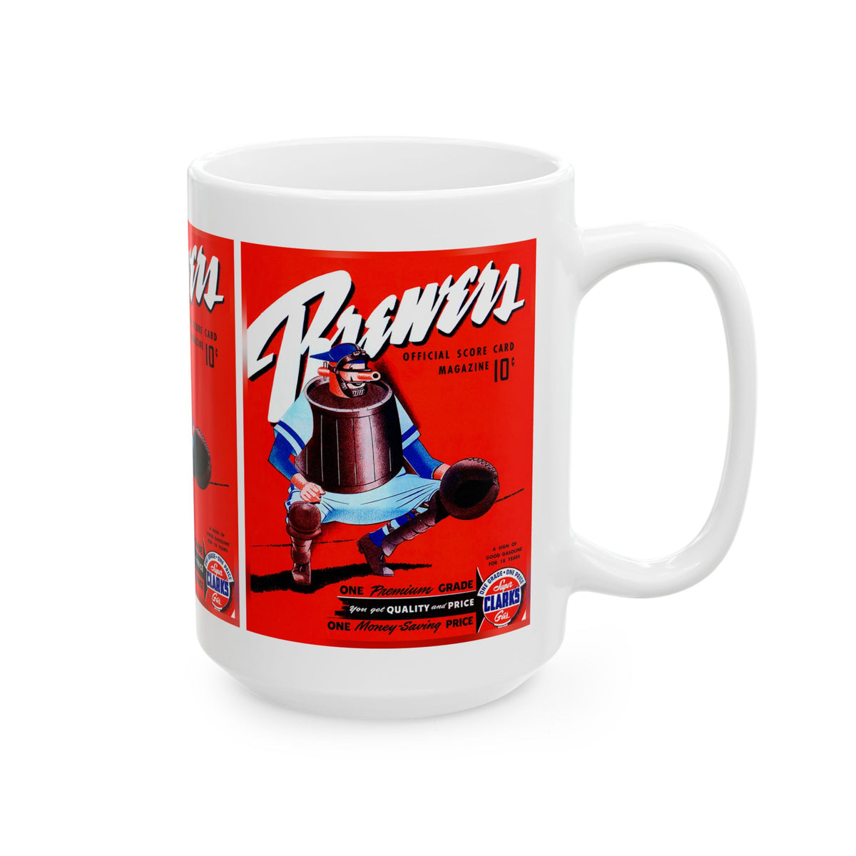 Retro Baseball Mug, Sports Fan Gift, 1950 Vintage Baseball Cup, Milwaukee Brewers Memorabilia, Baseball Enthusiast Present, 11oz, 15oz Mug