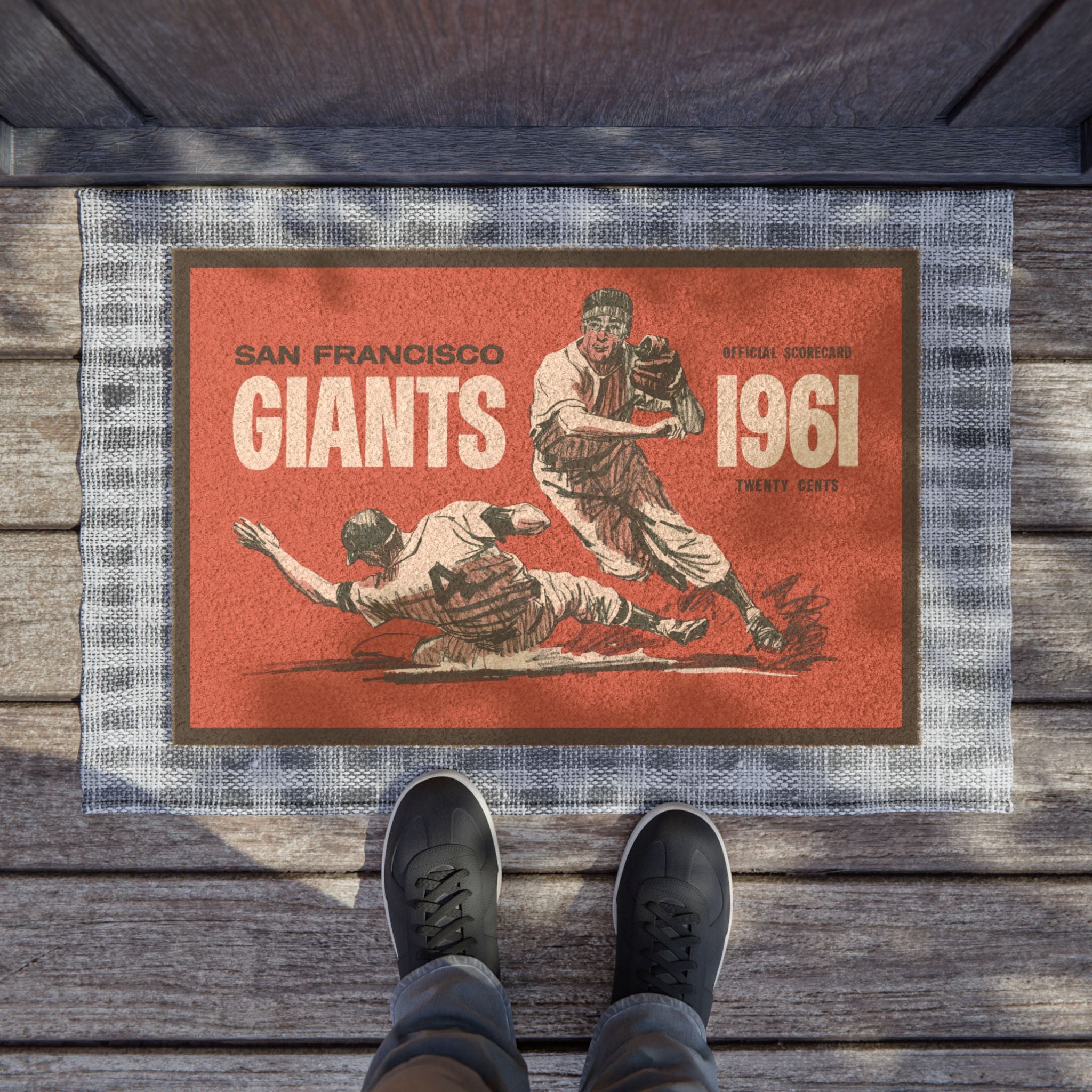 1961 Vintage San Francisco Giants Baseball Scorecard - Doormat