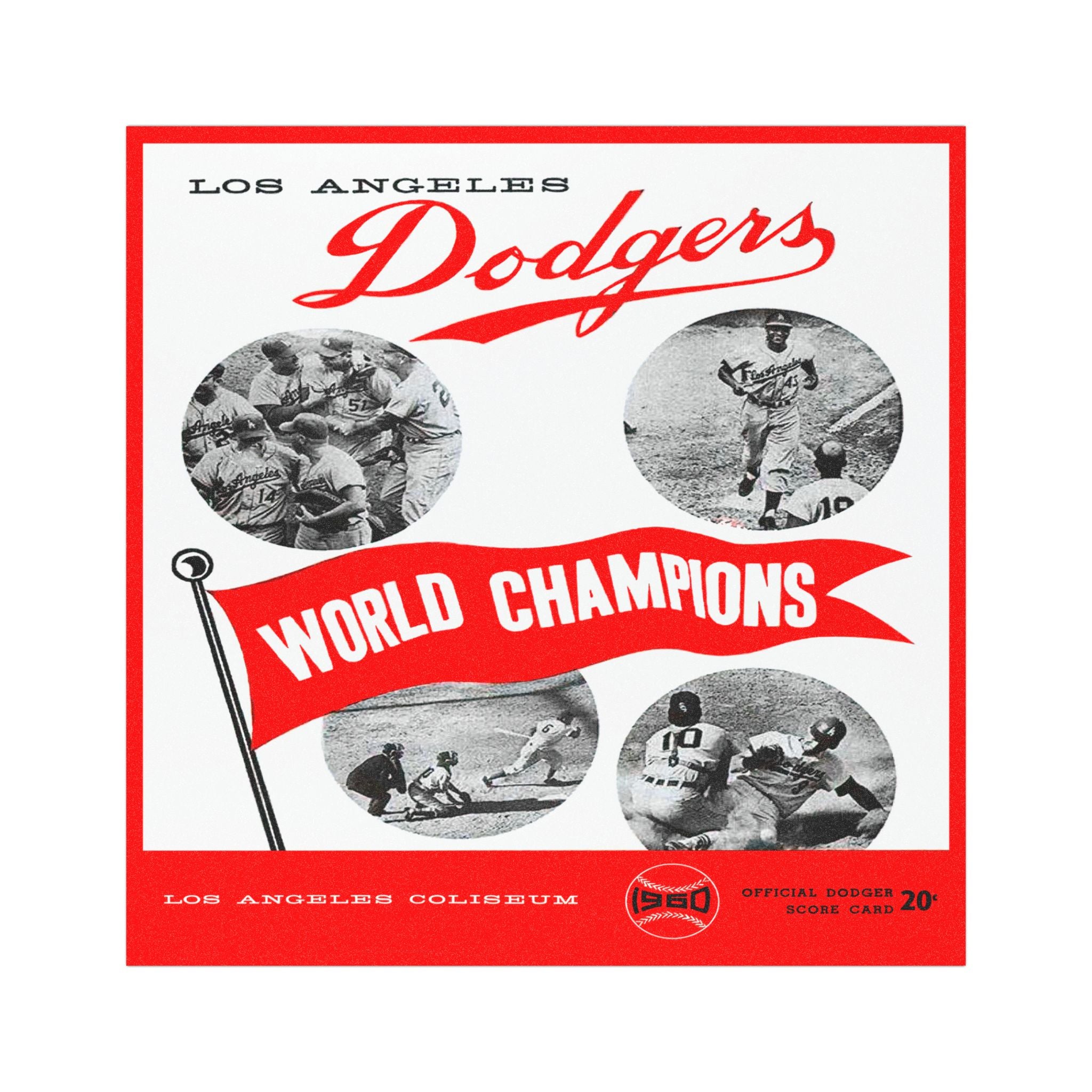 Car Magnets - 1960 Baseball Dodgers World Champions, Vehicle Decoration, Sports Fan Gift, Retro Sports Magnet, Baseball Memorabilia, Vintage