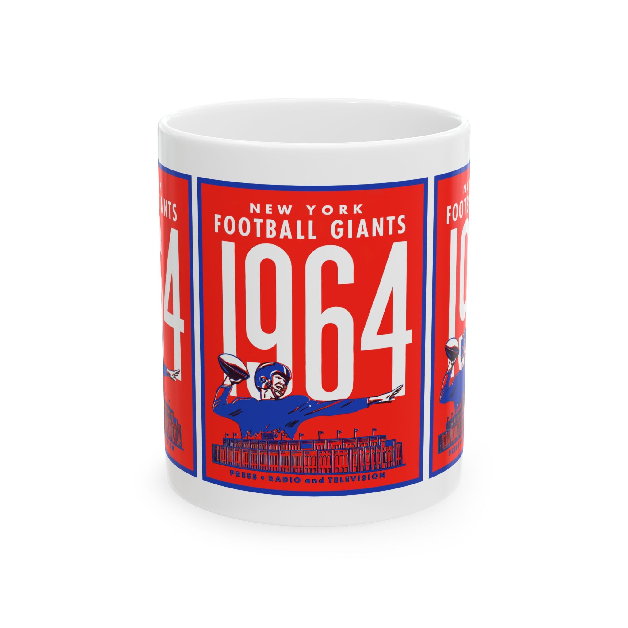 Vintage 1964 Football New York Giants Ceramic Mug, Sports Fan Gift, Coffee Cup, Team Memorabilia, Football Lover Gift, Birthday Present