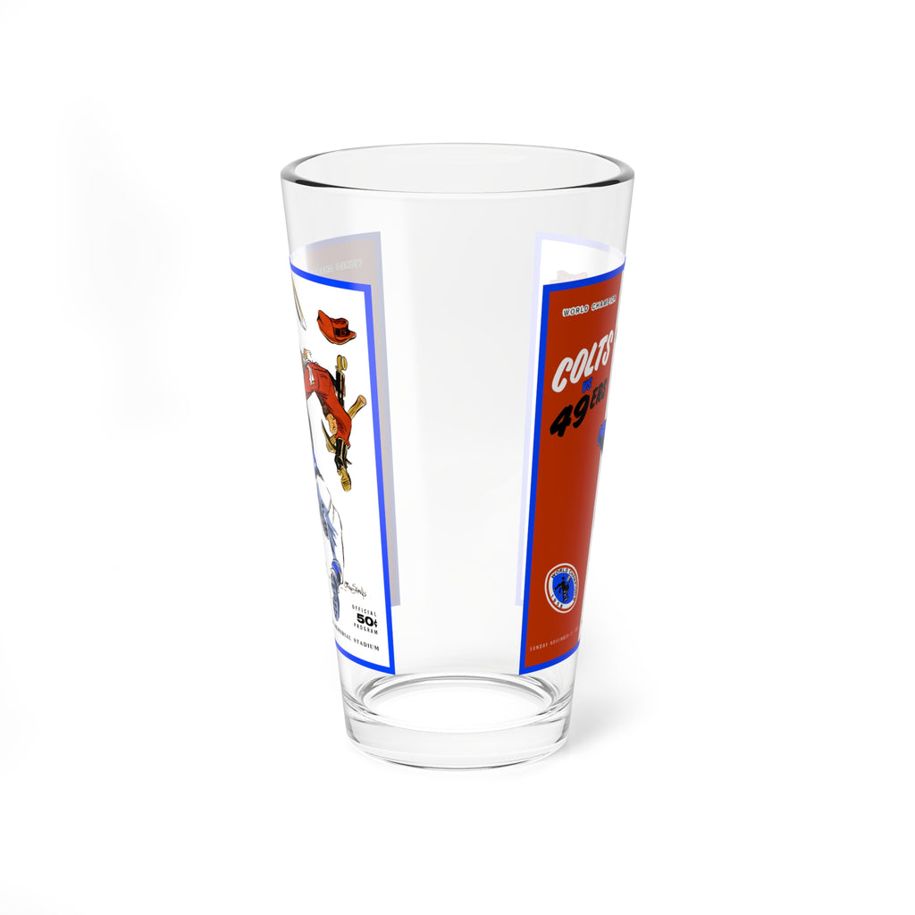 Mixing Glass, 16oz - 1959 Football San Francisco 49ers - Baltimore Colts, Football Fan Gift, Sports Barware, Football Memorabilia, Game Day