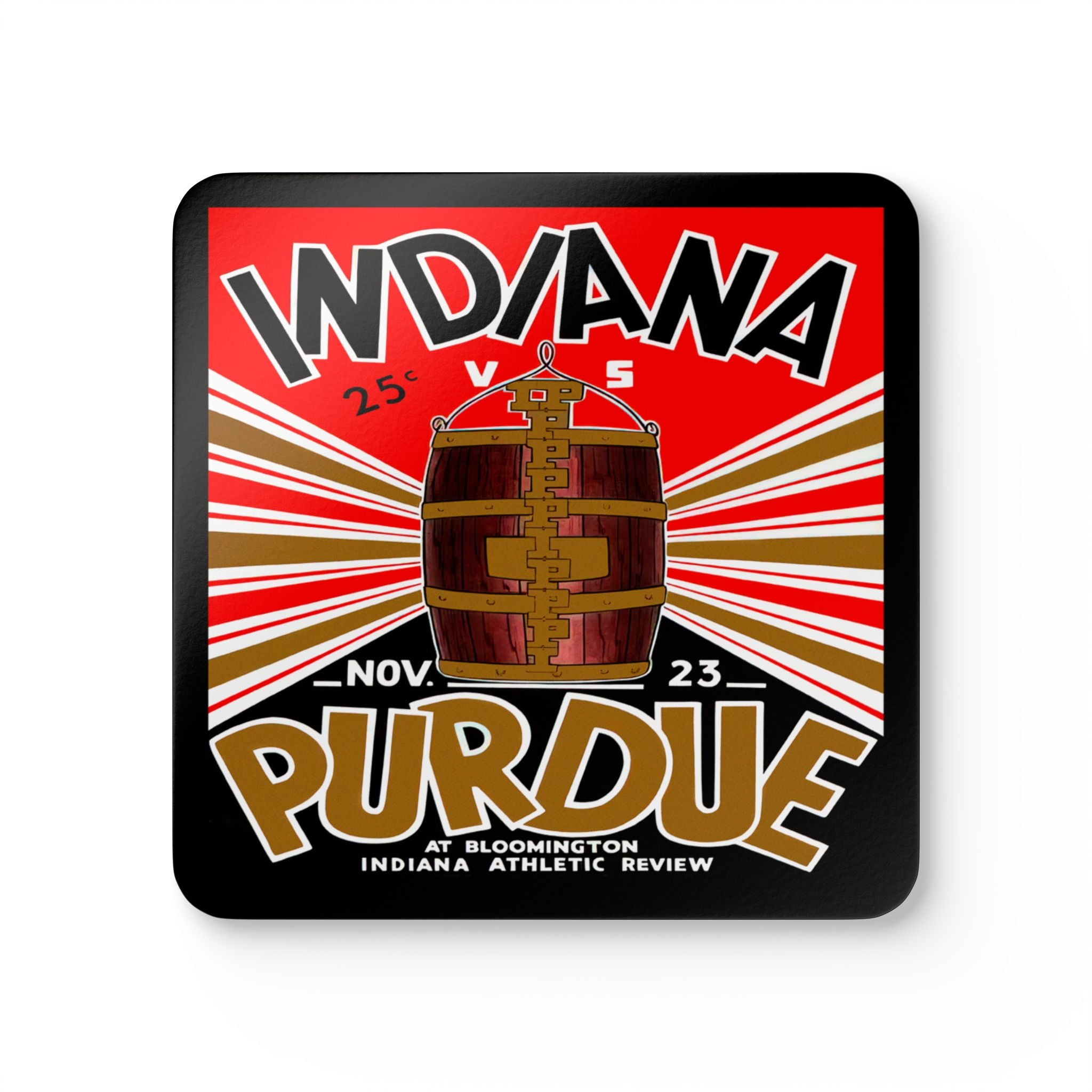 1935 Vintage Indiana - Purdue Football Program Cover- Corkwood Coaster Set